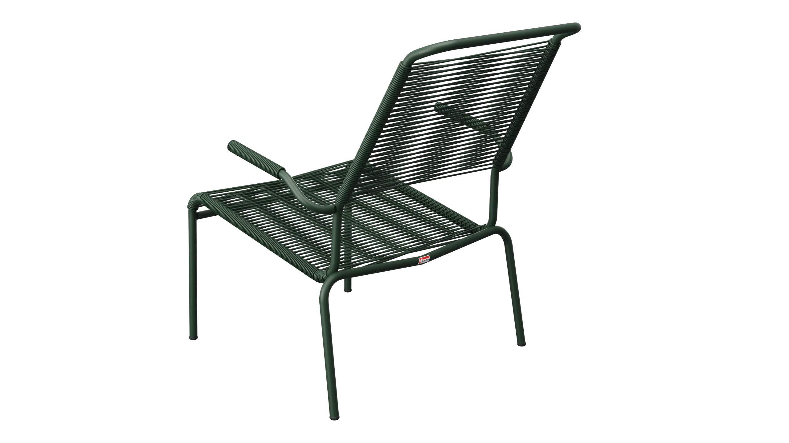 Säntis Lounger Spaghetti mit Armlehne Hochlehner in Tannengrün präsentiert im Onlineshop von KAQTU Design AG. Outdoor-Sessel mit Armlehnen ist von Schaffner