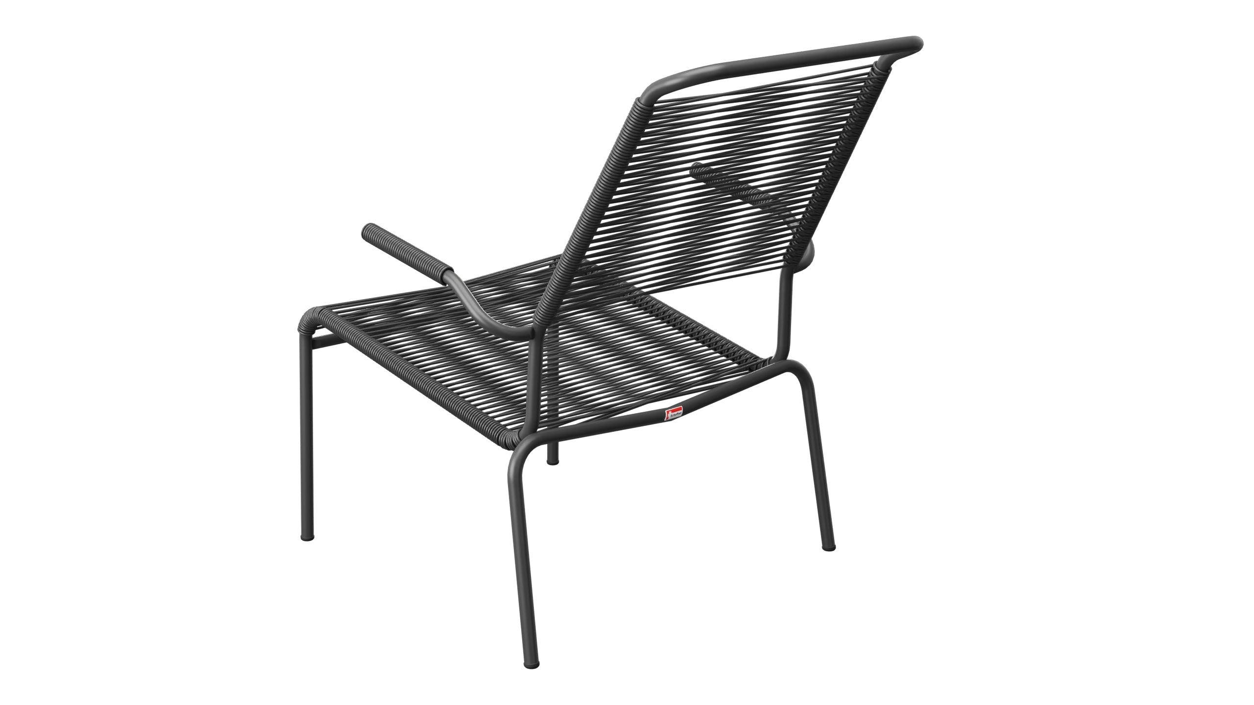 Säntis Lounger Spaghetti mit Armlehne Hochlehner in Anthrazit präsentiert im Onlineshop von KAQTU Design AG. Outdoor-Sessel mit Armlehnen ist von Schaffner