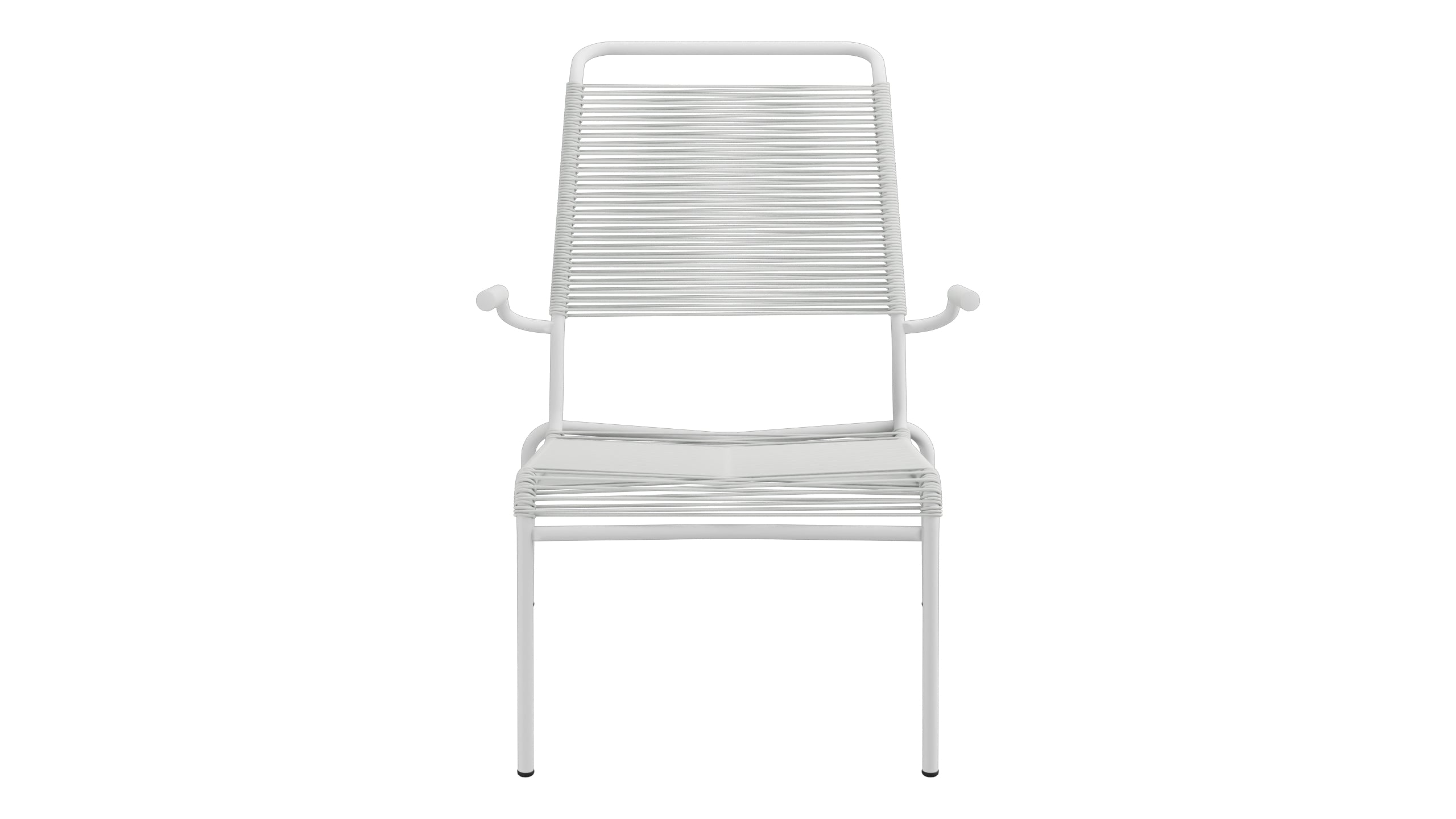 Säntis Lounger Spaghetti mit Armlehne Hochlehner in Alusilber präsentiert im Onlineshop von KAQTU Design AG. Outdoor-Sessel mit Armlehnen ist von Schaffner