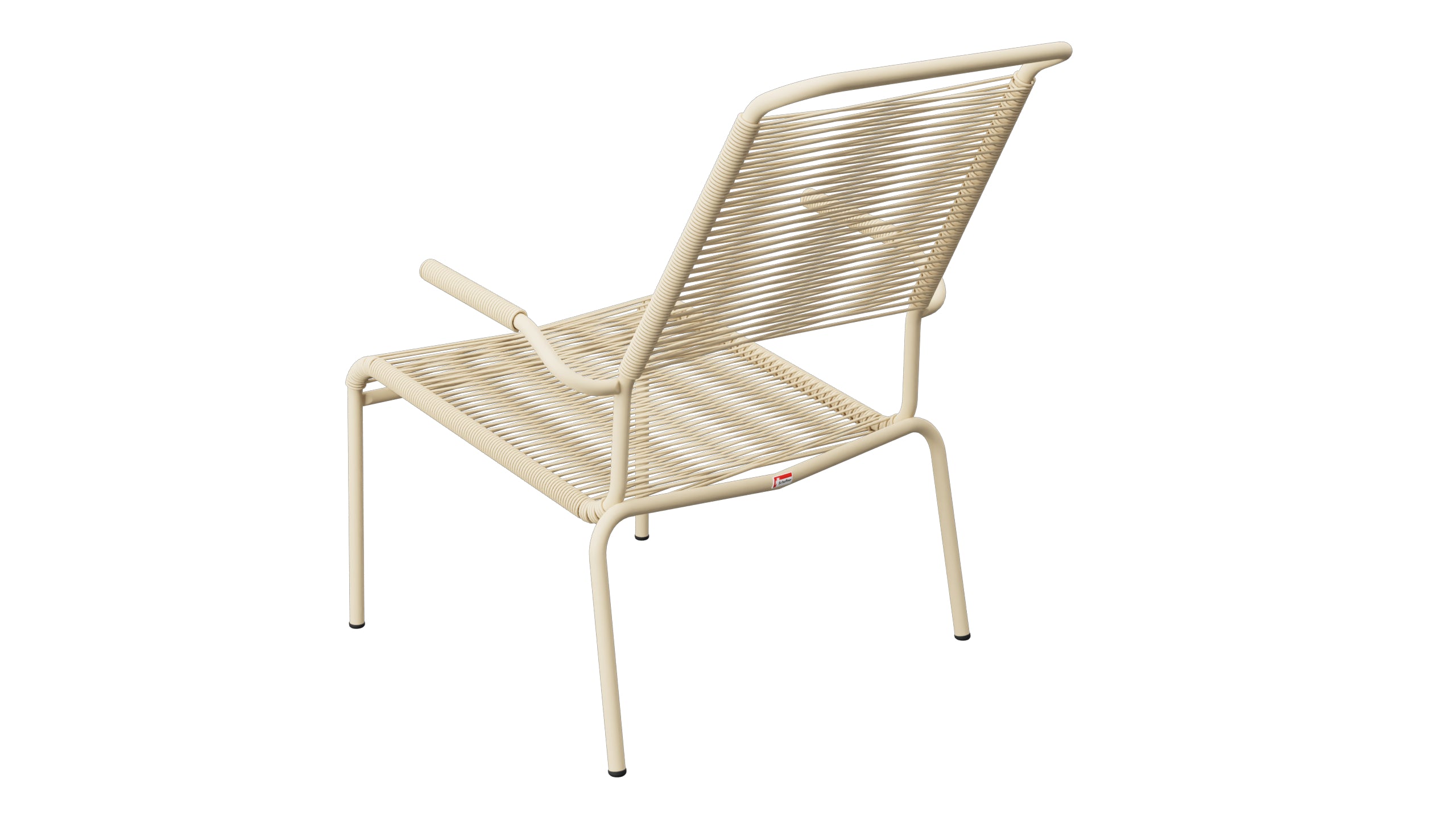 Säntis Lounger Spaghetti mit Armlehne Hochlehner in Pastellbraun präsentiert im Onlineshop von KAQTU Design AG. Outdoor-Sessel mit Armlehnen ist von Schaffner