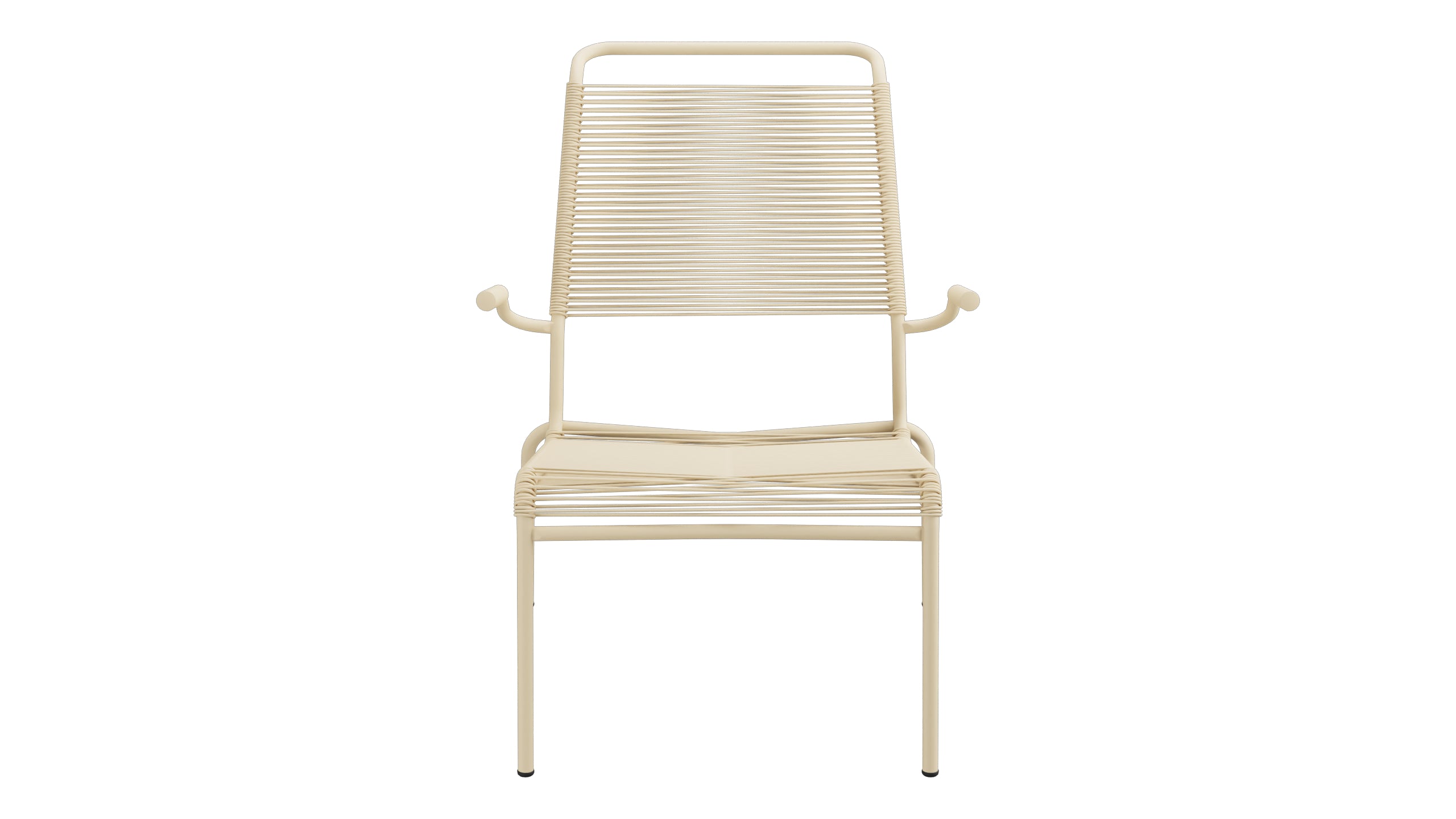 Säntis Lounger Spaghetti mit Armlehne Hochlehner in Pastellbraun präsentiert im Onlineshop von KAQTU Design AG. Outdoor-Sessel mit Armlehnen ist von Schaffner