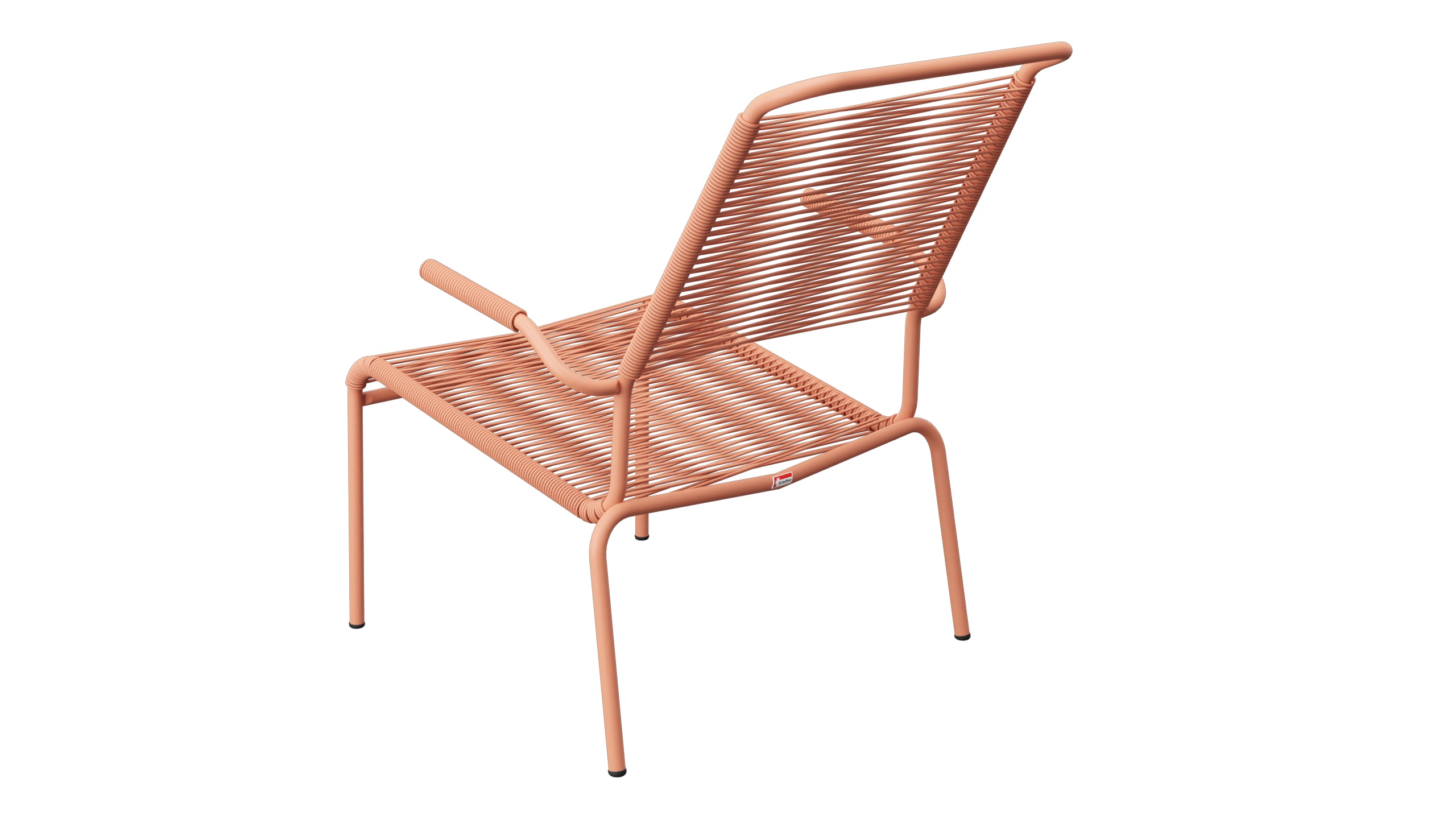 Säntis Lounger Spaghetti mit Armlehne Hochlehner in Pastellterracotta präsentiert im Onlineshop von KAQTU Design AG. Outdoor-Sessel mit Armlehnen ist von Schaffner