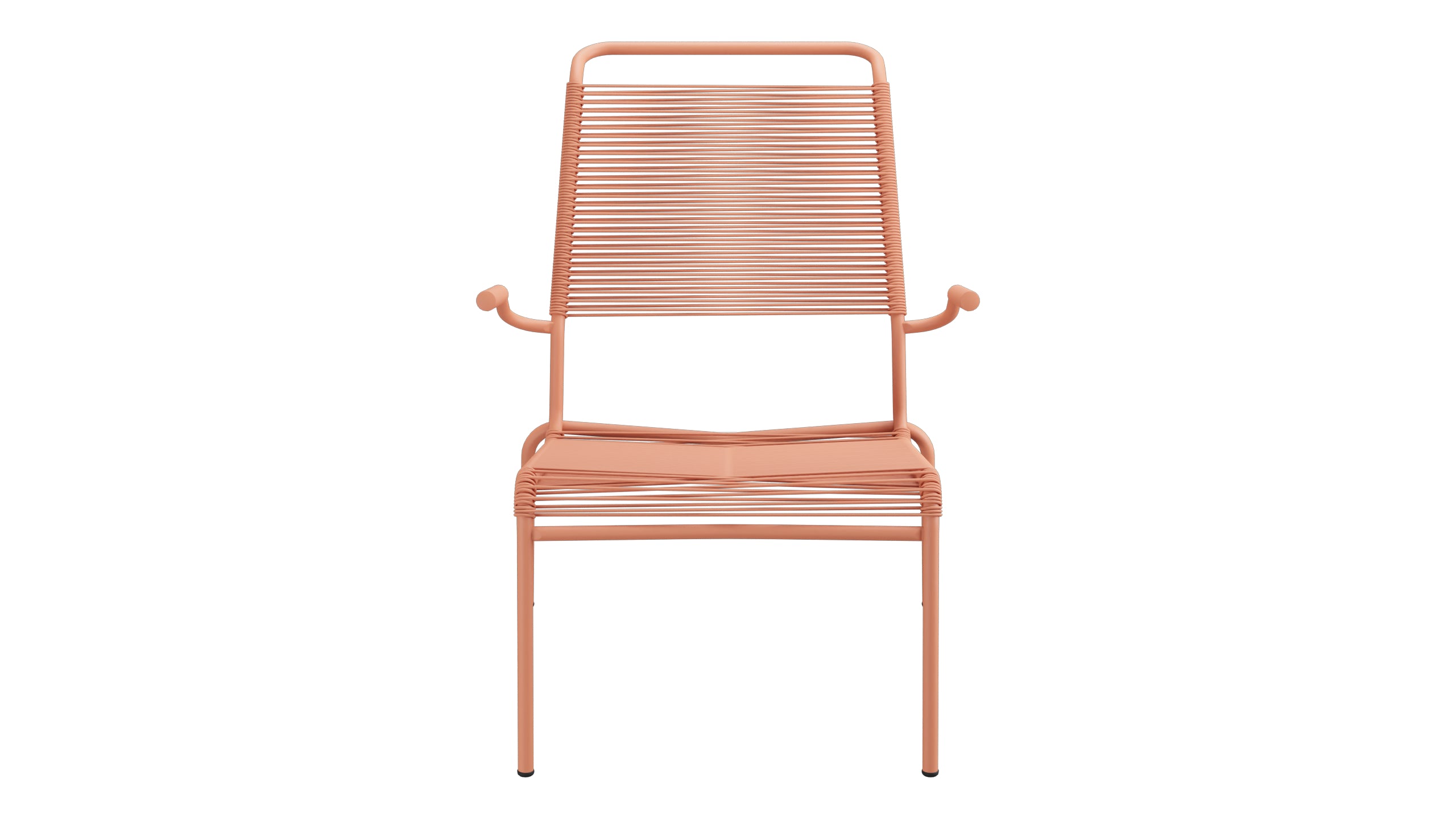 Säntis Lounger Spaghetti mit Armlehne Hochlehner in Pastellterracotta präsentiert im Onlineshop von KAQTU Design AG. Outdoor-Sessel mit Armlehnen ist von Schaffner