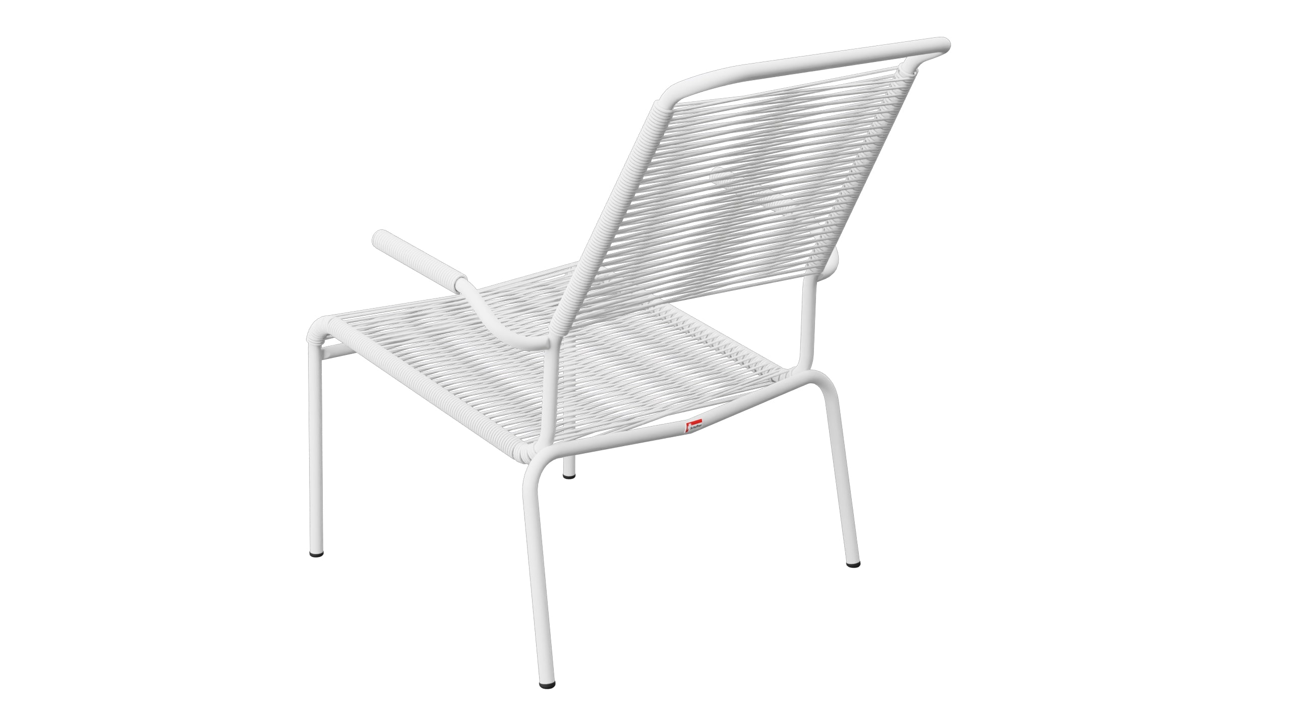 Säntis Lounger Spaghetti mit Armlehne Hochlehner in Weiss präsentiert im Onlineshop von KAQTU Design AG. Outdoor-Sessel mit Armlehnen ist von Schaffner