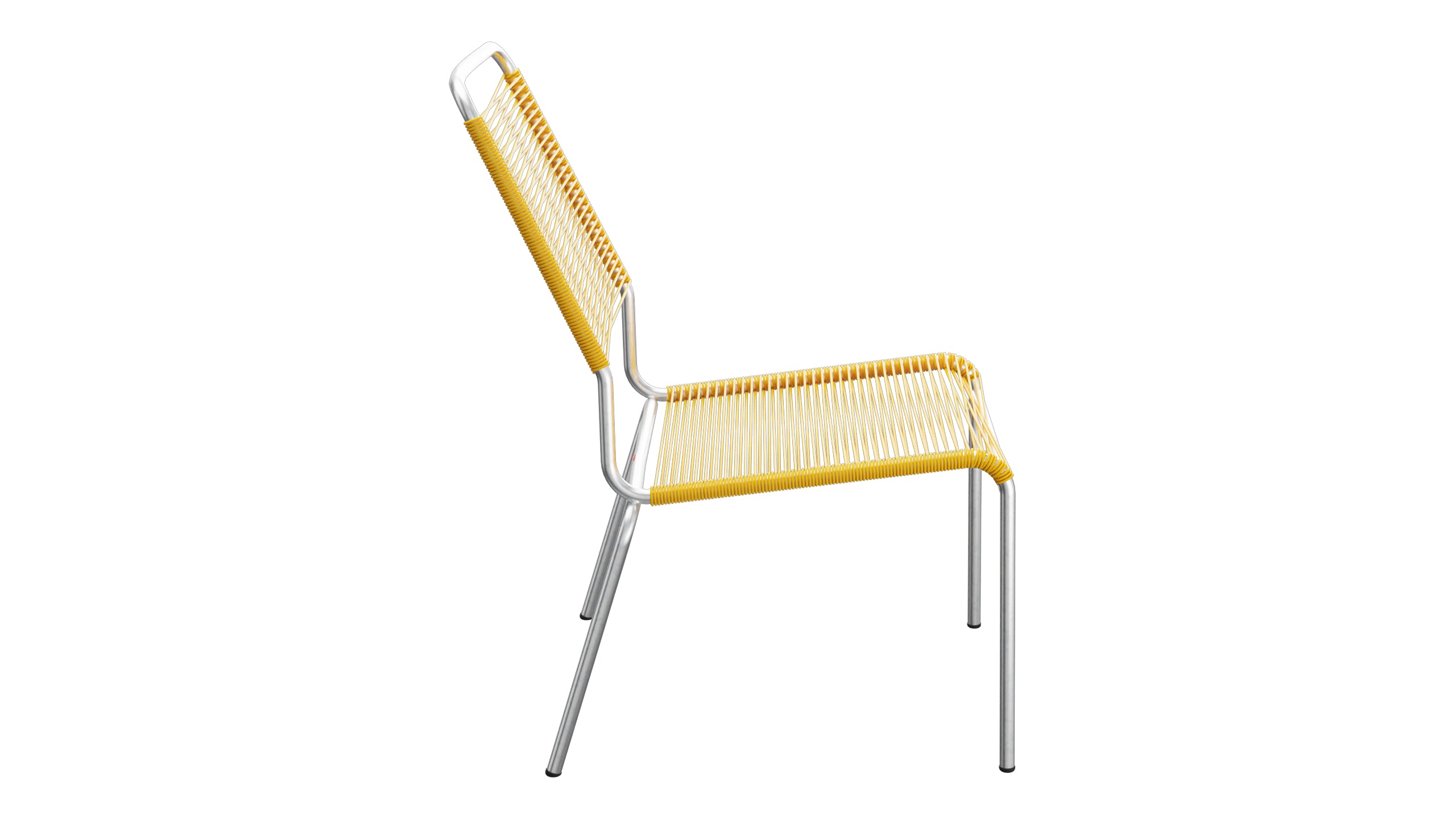 Rigi Spaghetti-Salonsessel  ohne Armlehne in Gelb präsentiert im Onlineshop von KAQTU Design AG. Outdoor-Sessel ist von Schaffner