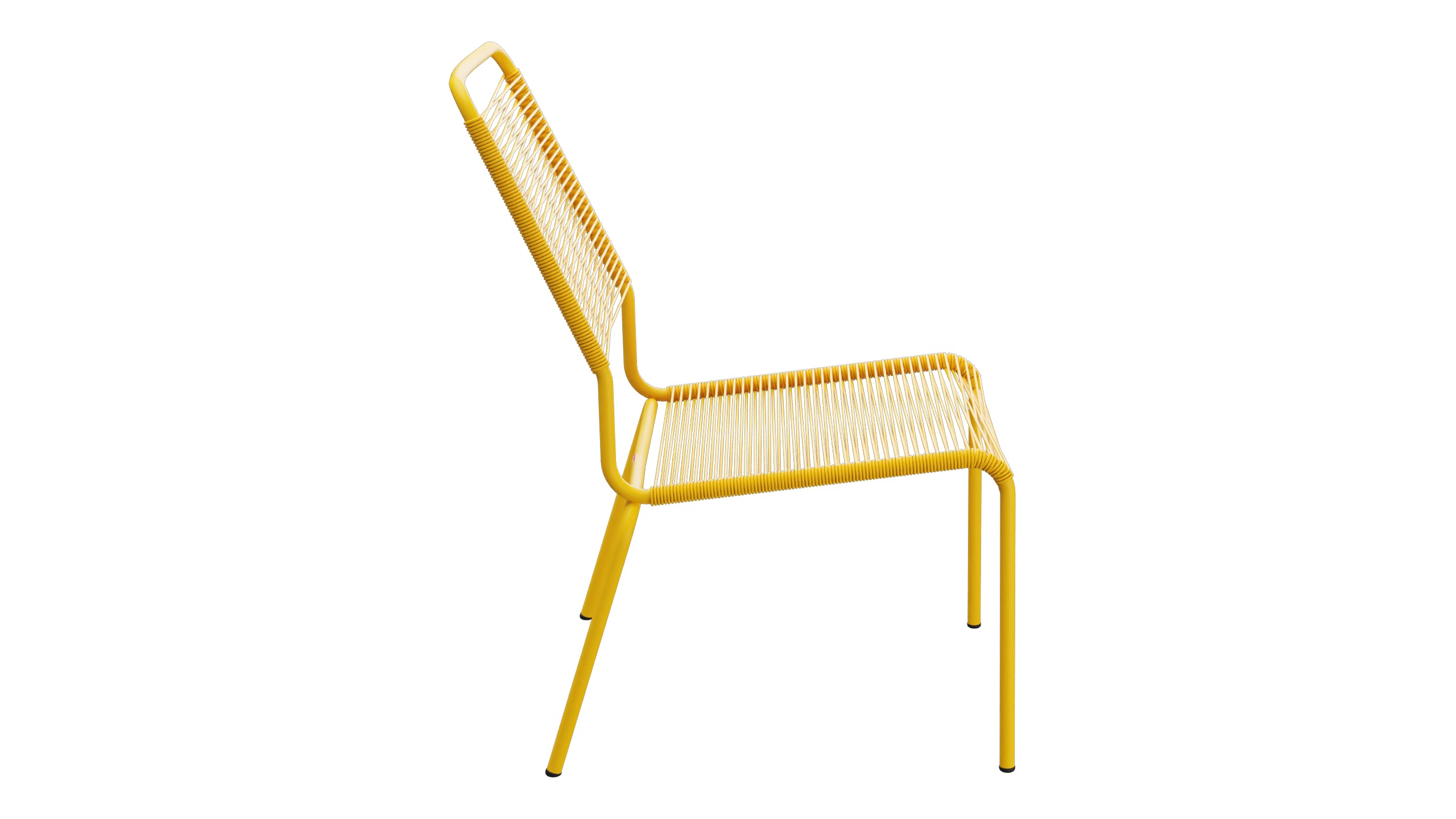 Rigi Spaghetti-Salonsessel  ohne Armlehne in Gelb präsentiert im Onlineshop von KAQTU Design AG. Outdoor-Sessel ist von Schaffner