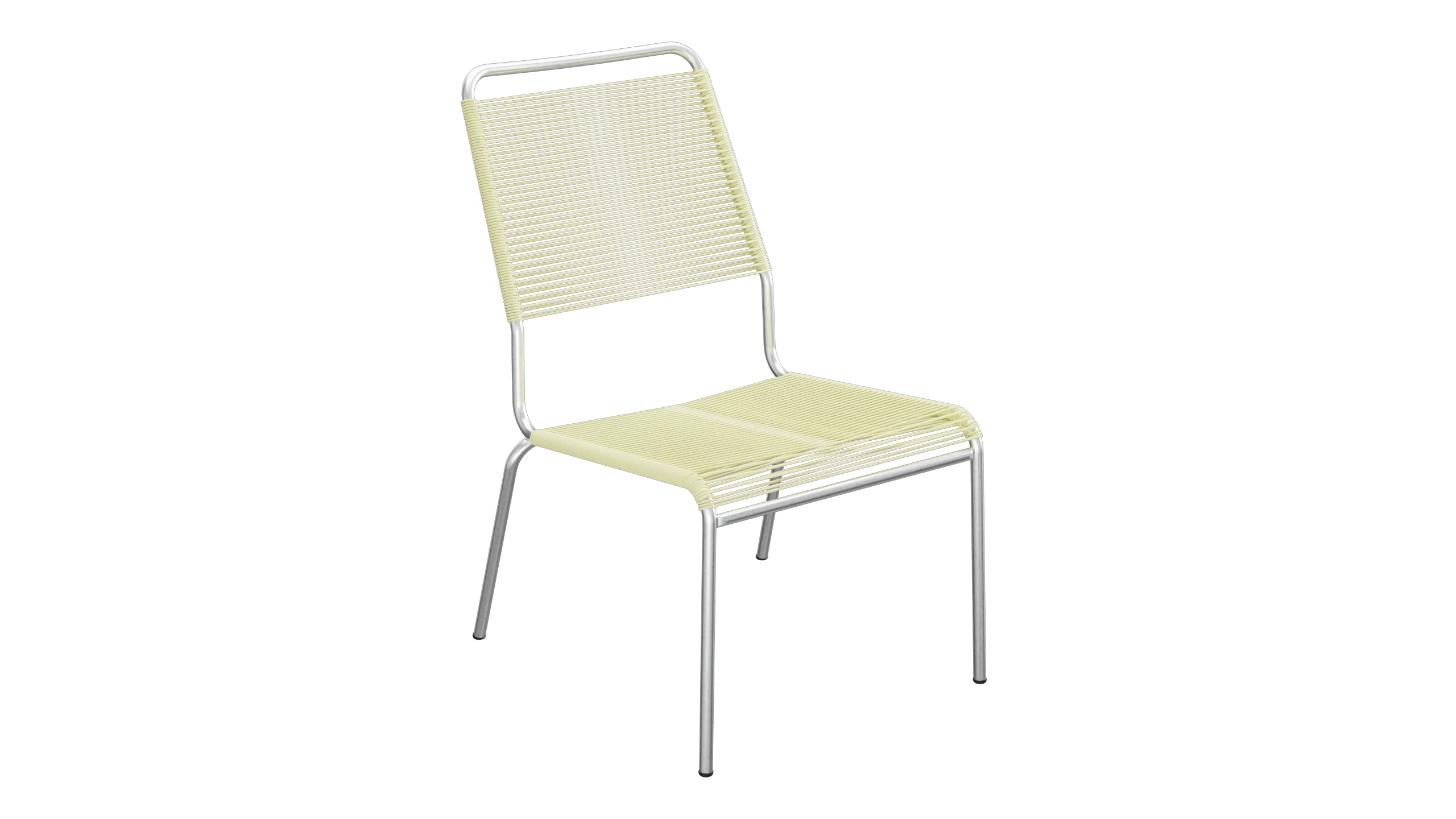 Rigi Spaghetti-Salonsessel  ohne Armlehne in Buchsbaumgelb präsentiert im Onlineshop von KAQTU Design AG. Outdoor-Sessel ist von Schaffner
