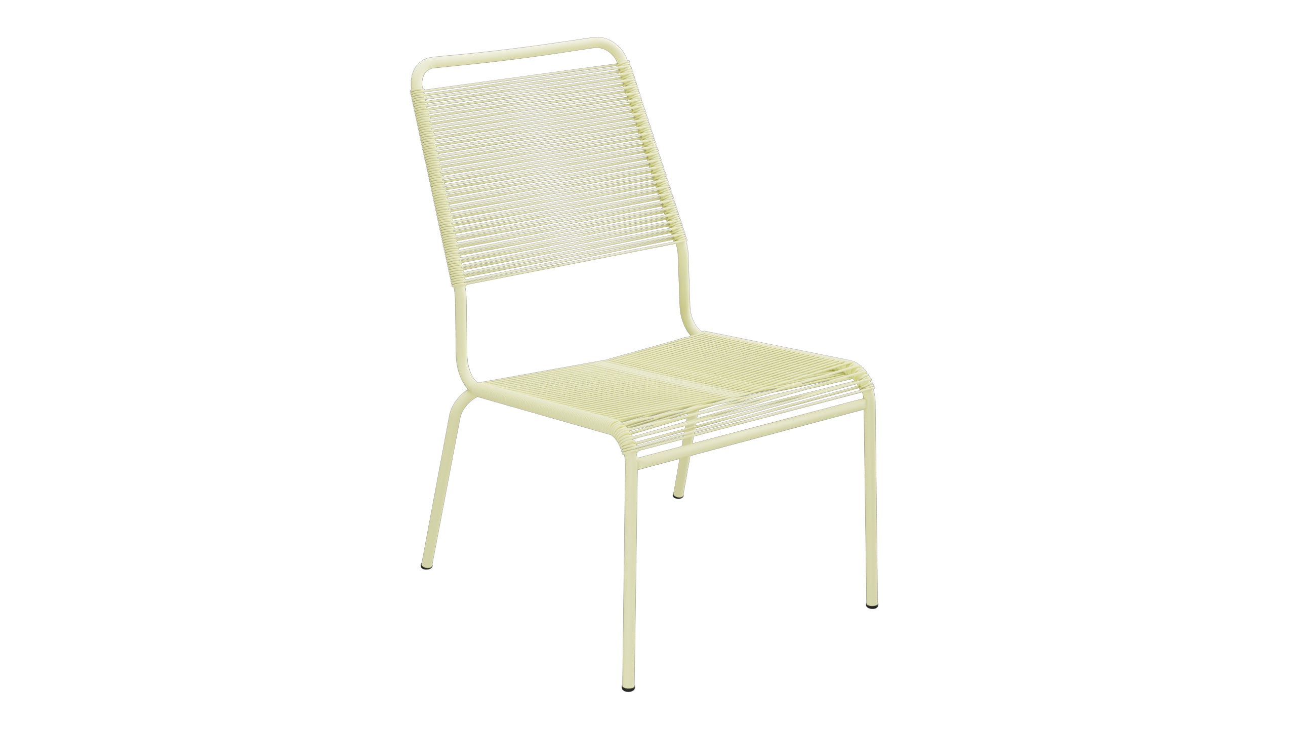 Rigi Spaghetti-Salonsessel  ohne Armlehne in Buchsbaumgelb präsentiert im Onlineshop von KAQTU Design AG. Outdoor-Sessel ist von Schaffner