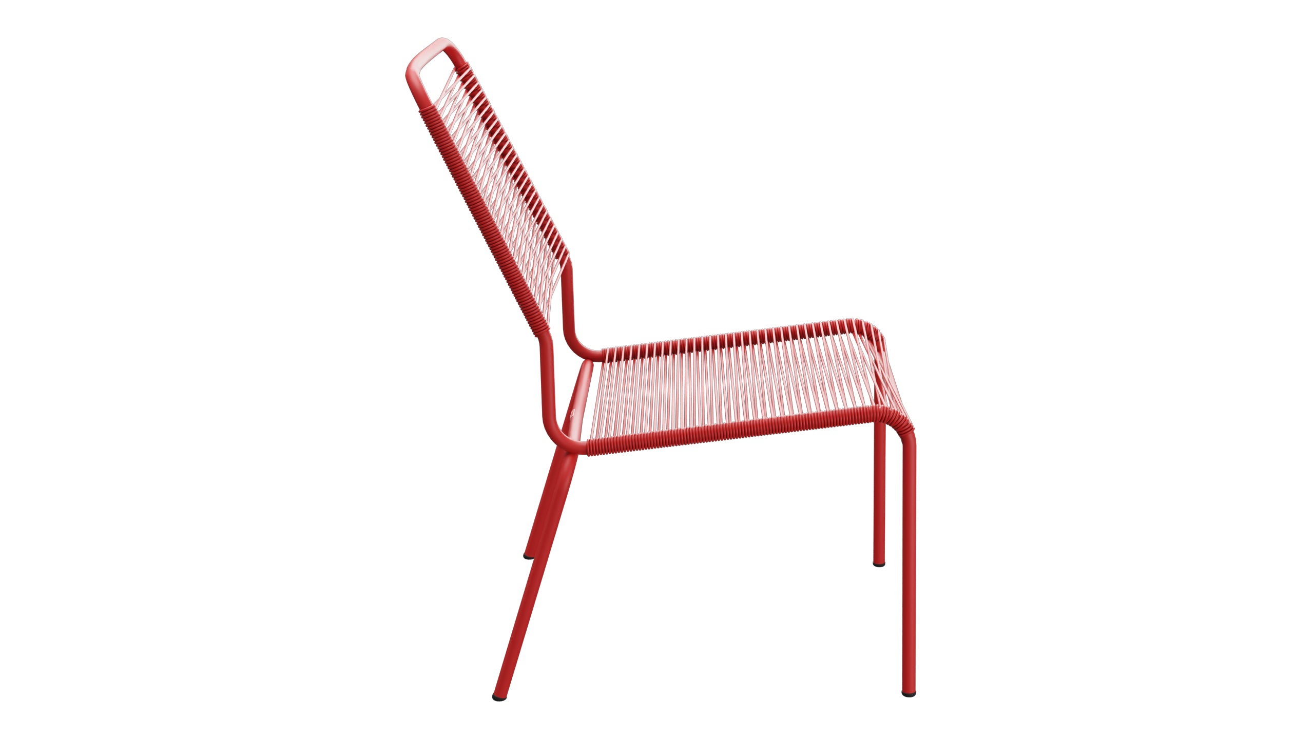 Rigi Spaghetti-Salonsessel  ohne Armlehne in Rot präsentiert im Onlineshop von KAQTU Design AG. Outdoor-Sessel ist von Schaffner