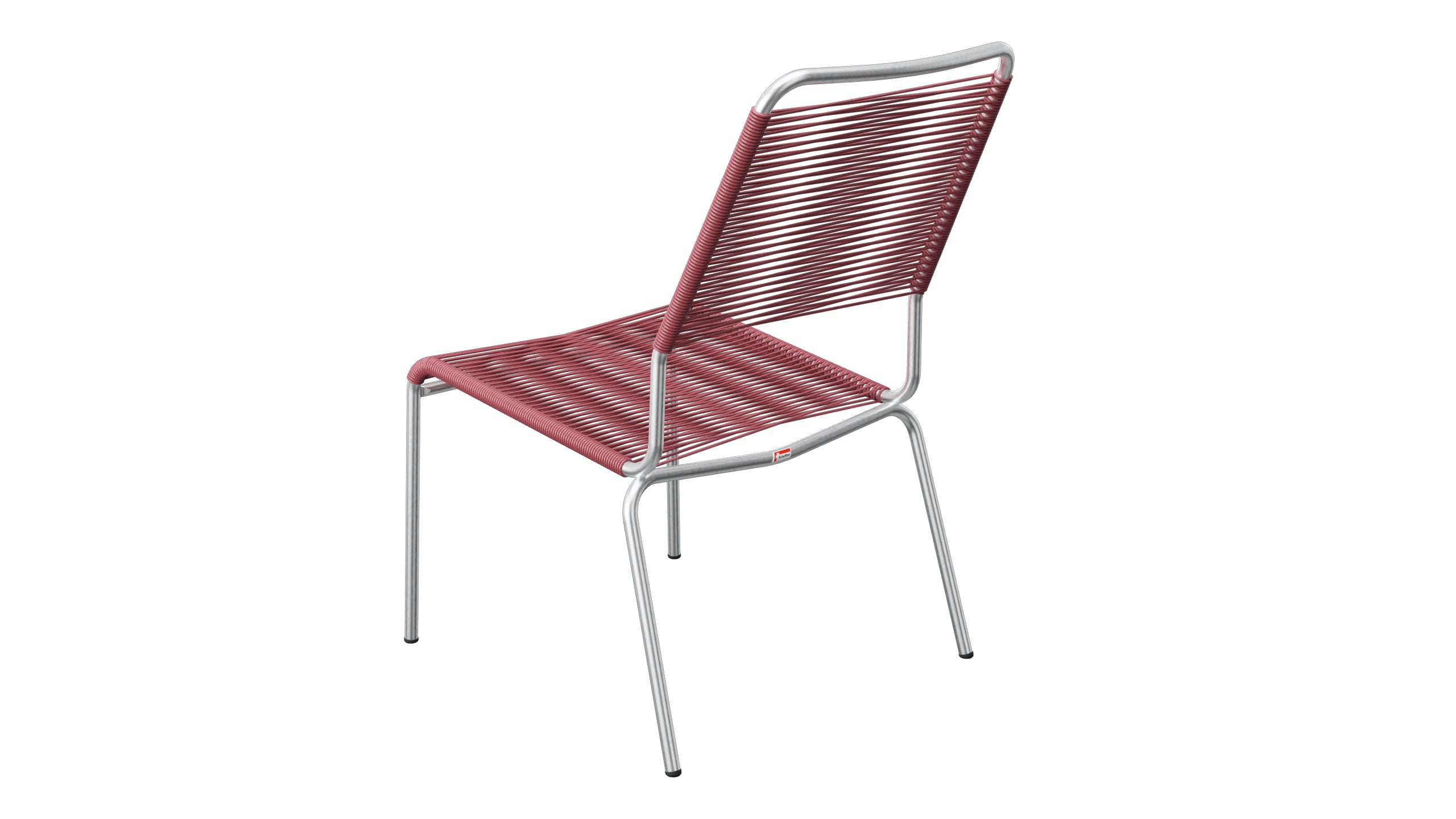 Rigi Spaghetti-Salonsessel  ohne Armlehne in Bordeaux präsentiert im Onlineshop von KAQTU Design AG. Outdoor-Sessel ist von Schaffner