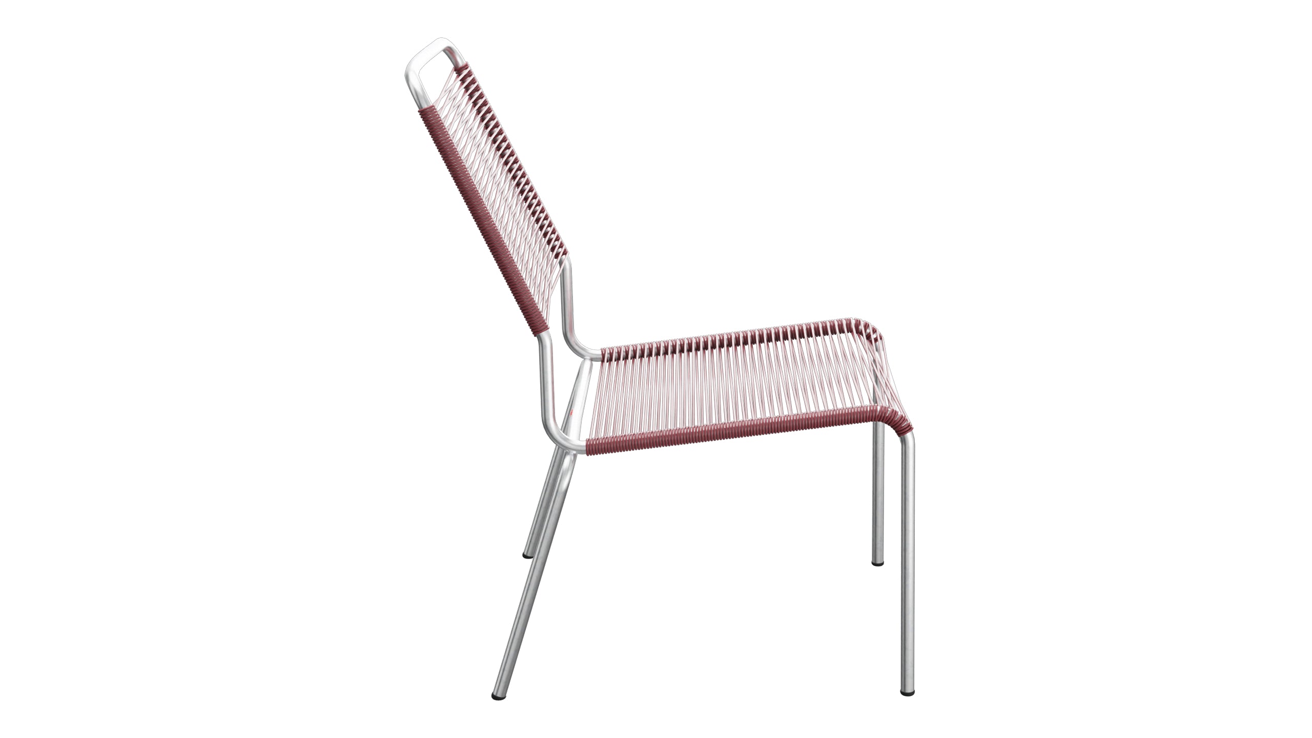 Rigi Spaghetti-Salonsessel  ohne Armlehne in Bordeaux präsentiert im Onlineshop von KAQTU Design AG. Outdoor-Sessel ist von Schaffner