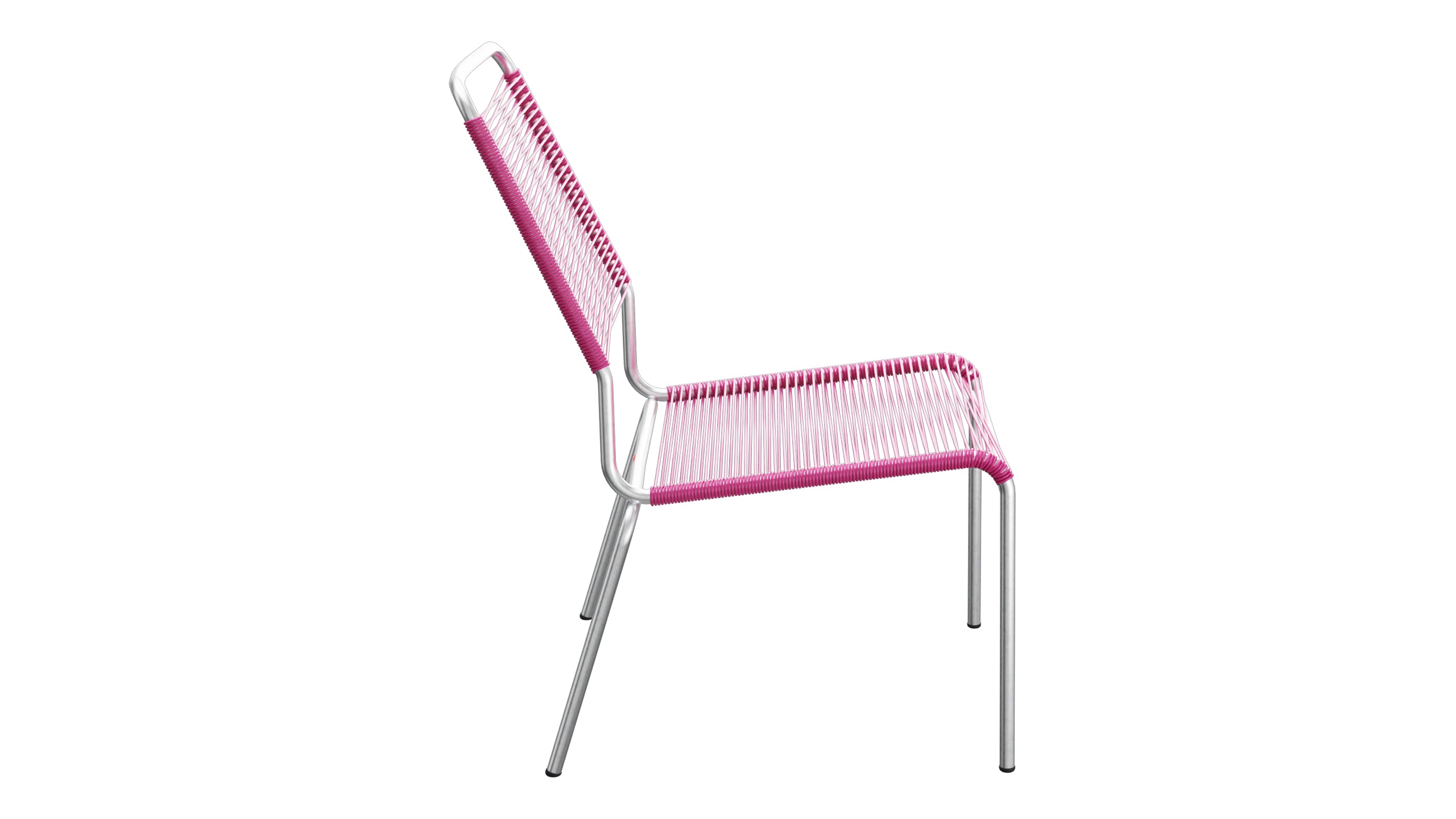 Rigi Spaghetti-Salonsessel  ohne Armlehne in Pink präsentiert im Onlineshop von KAQTU Design AG. Outdoor-Sessel ist von Schaffner