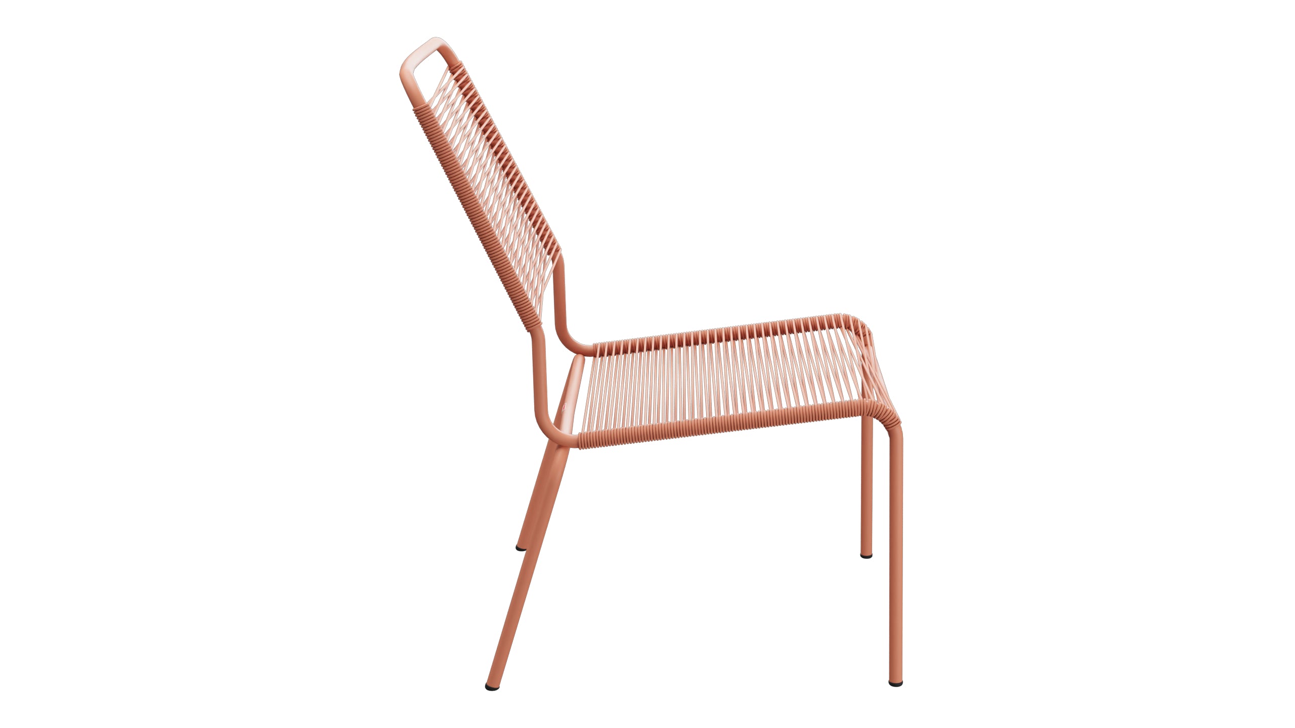 Rigi Spaghetti-Salonsessel  ohne Armlehne in Pastellterracotta präsentiert im Onlineshop von KAQTU Design AG. Outdoor-Sessel ist von Schaffner