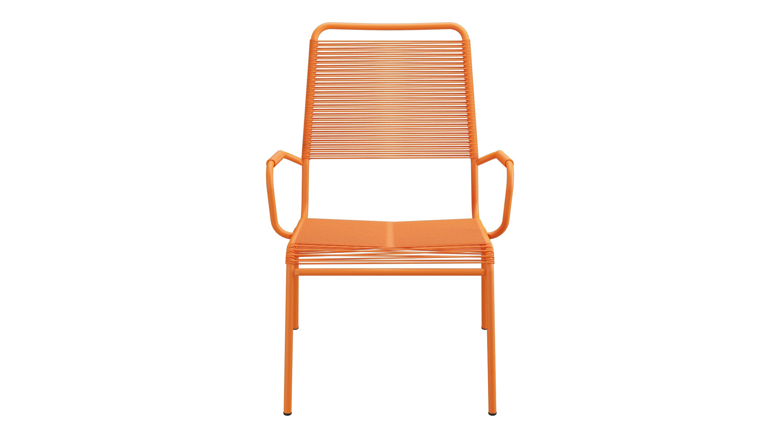 Rigi Spaghetti-Salonsessel  mit Armlehne in Orange präsentiert im Onlineshop von KAQTU Design AG. Gartenstuhl mit Armlehnen ist von Schaffner