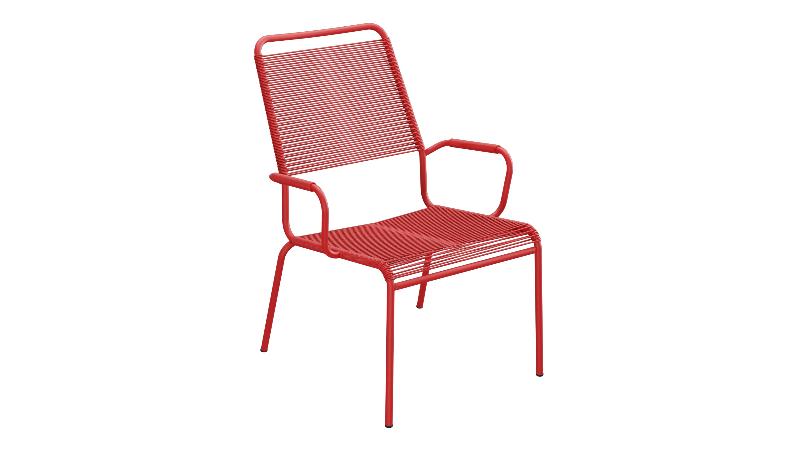 Rigi Spaghetti-Salonsessel  mit Armlehne in Rot präsentiert im Onlineshop von KAQTU Design AG. Gartenstuhl mit Armlehnen ist von Schaffner