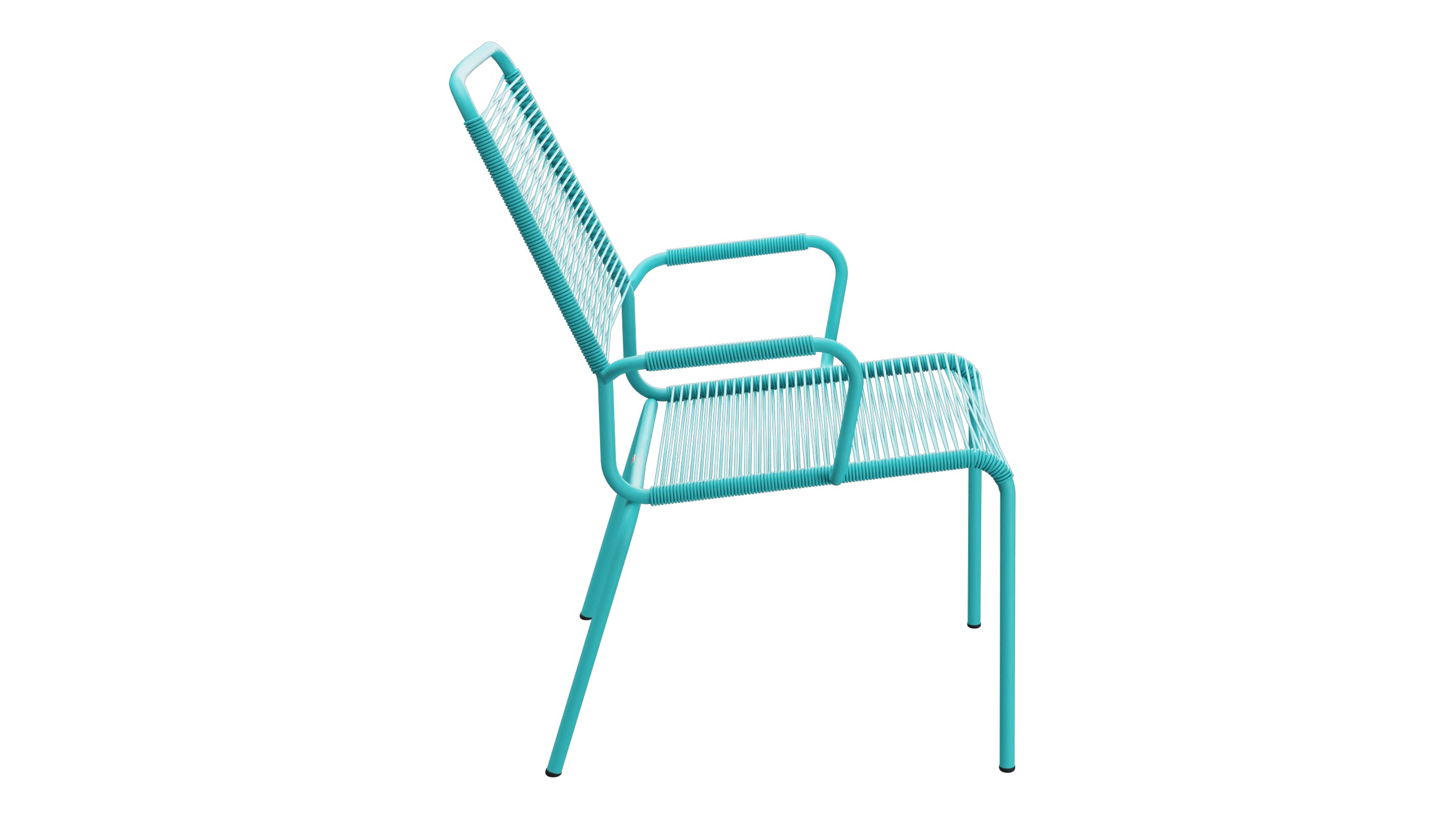 Rigi Spaghetti-Salonsessel  mit Armlehne in Türkis präsentiert im Onlineshop von KAQTU Design AG. Gartenstuhl mit Armlehnen ist von Schaffner