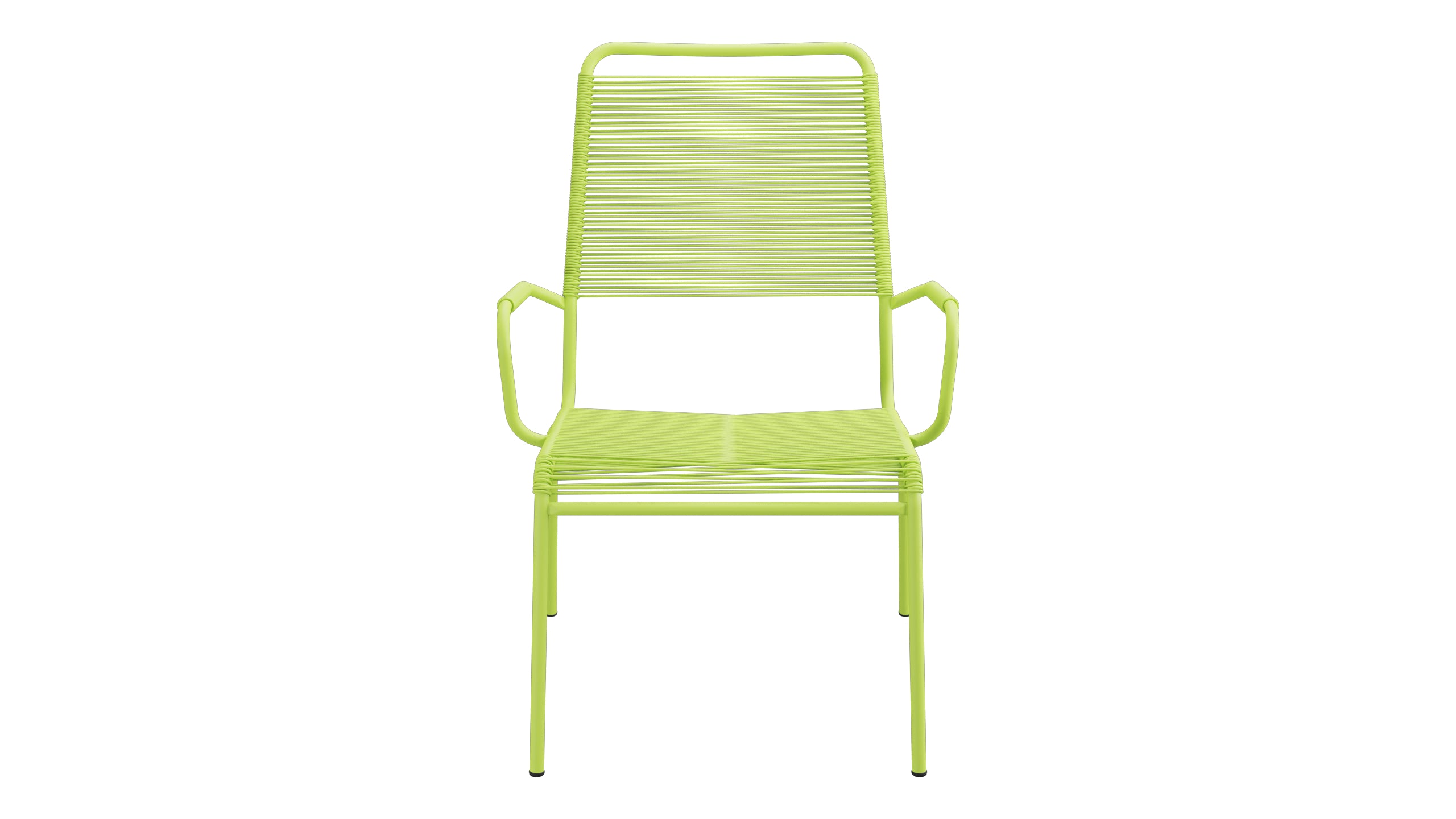 Rigi Spaghetti-Salonsessel  mit Armlehne in Hellgrün präsentiert im Onlineshop von KAQTU Design AG. Gartenstuhl mit Armlehnen ist von Schaffner