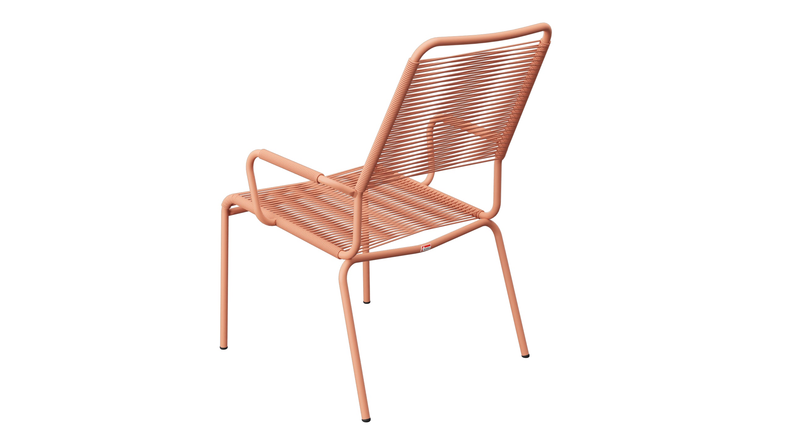 Rigi Spaghetti-Salonsessel  mit Armlehne in Pastellterracotta präsentiert im Onlineshop von KAQTU Design AG. Gartenstuhl mit Armlehnen ist von Schaffner