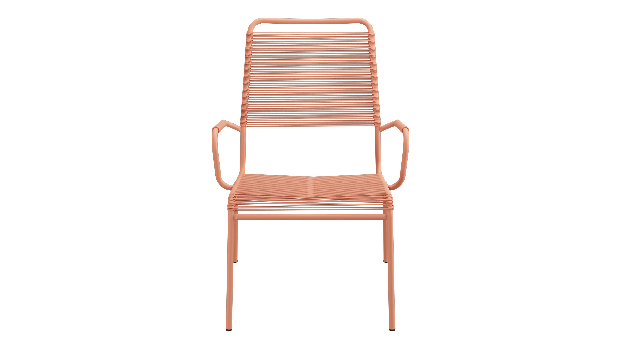 Rigi Spaghetti-Salonsessel  mit Armlehne in Pastellterracotta präsentiert im Onlineshop von KAQTU Design AG. Gartenstuhl mit Armlehnen ist von Schaffner