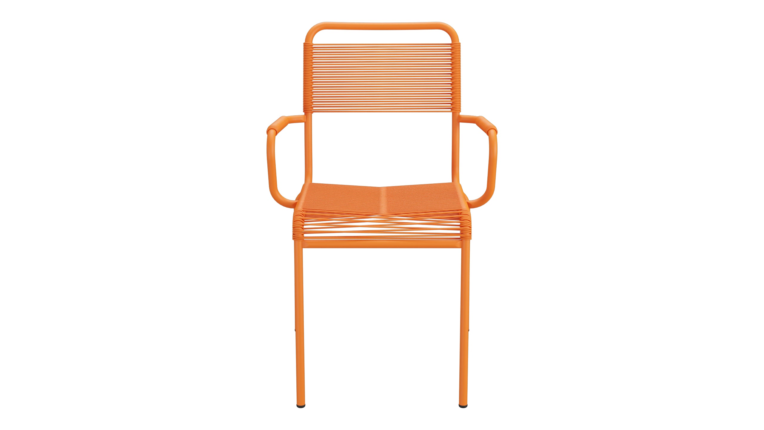Rigi Spaghetti-Gartenstuhl mit Armlehne in Orange präsentiert im Onlineshop von KAQTU Design AG. Gartenstuhl mit Armlehnen ist von Schaffner