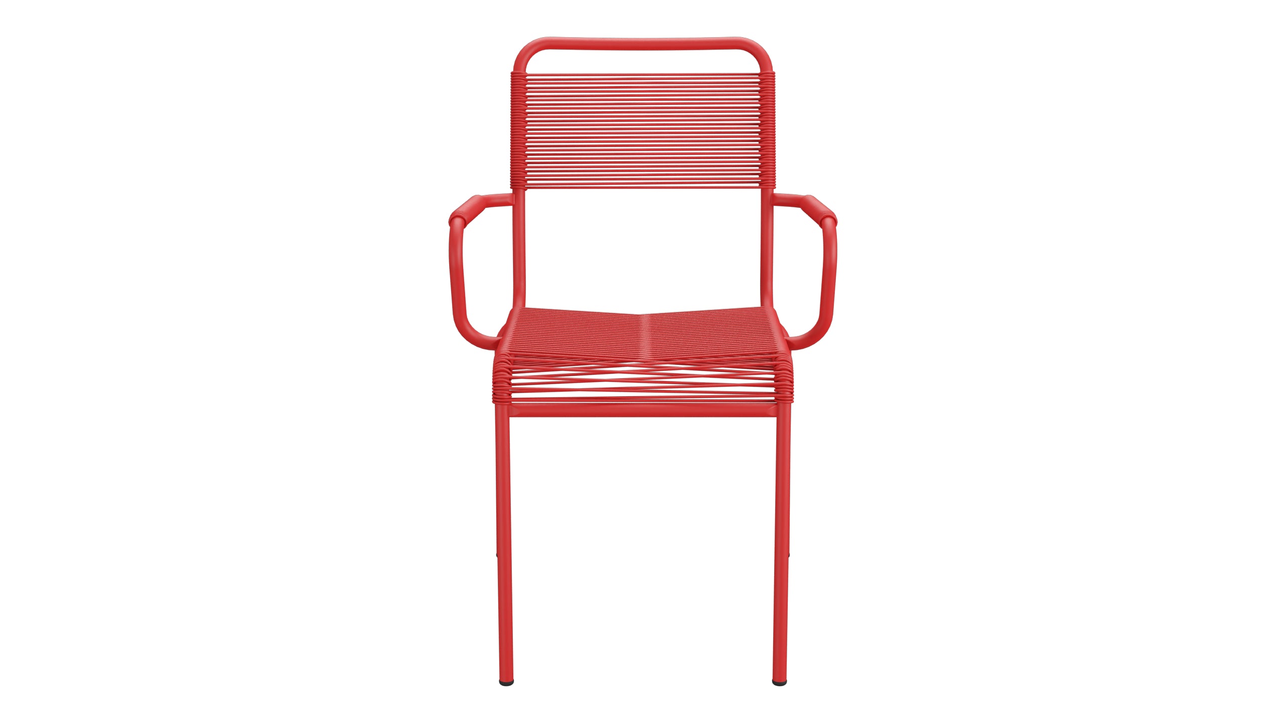 Rigi Spaghetti-Gartenstuhl mit Armlehne in Rot präsentiert im Onlineshop von KAQTU Design AG. Gartenstuhl mit Armlehnen ist von Schaffner