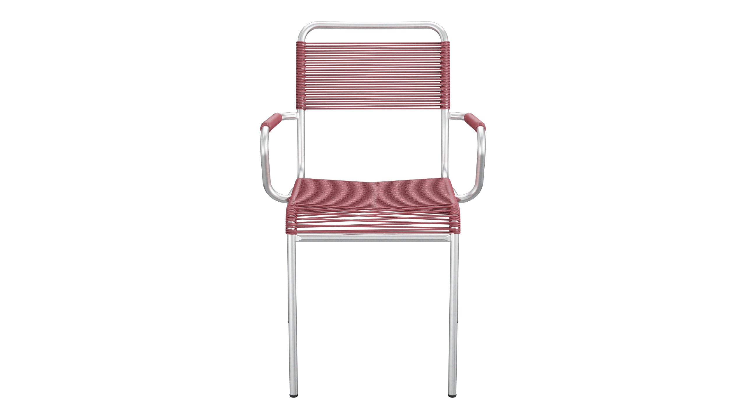 Rigi Spaghetti-Gartenstuhl mit Armlehne in Bordeaux präsentiert im Onlineshop von KAQTU Design AG. Gartenstuhl mit Armlehnen ist von Schaffner