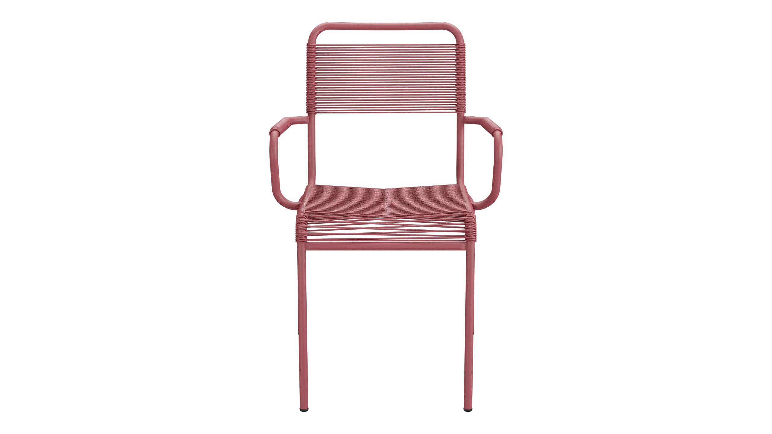 Rigi Spaghetti-Gartenstuhl mit Armlehne in Bordeaux präsentiert im Onlineshop von KAQTU Design AG. Gartenstuhl mit Armlehnen ist von Schaffner