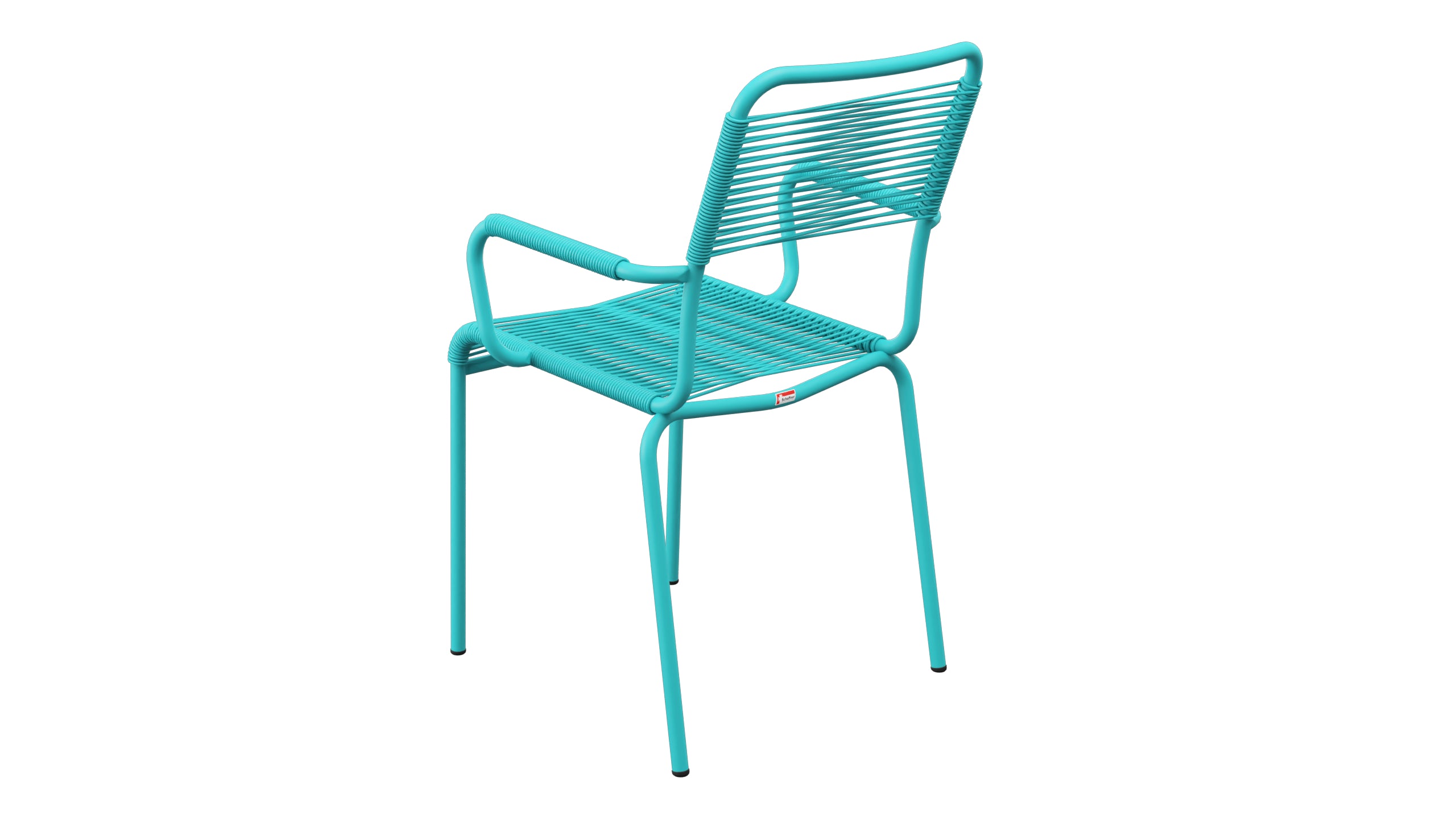 Rigi Spaghetti-Gartenstuhl mit Armlehne in Türkis präsentiert im Onlineshop von KAQTU Design AG. Gartenstuhl mit Armlehnen ist von Schaffner