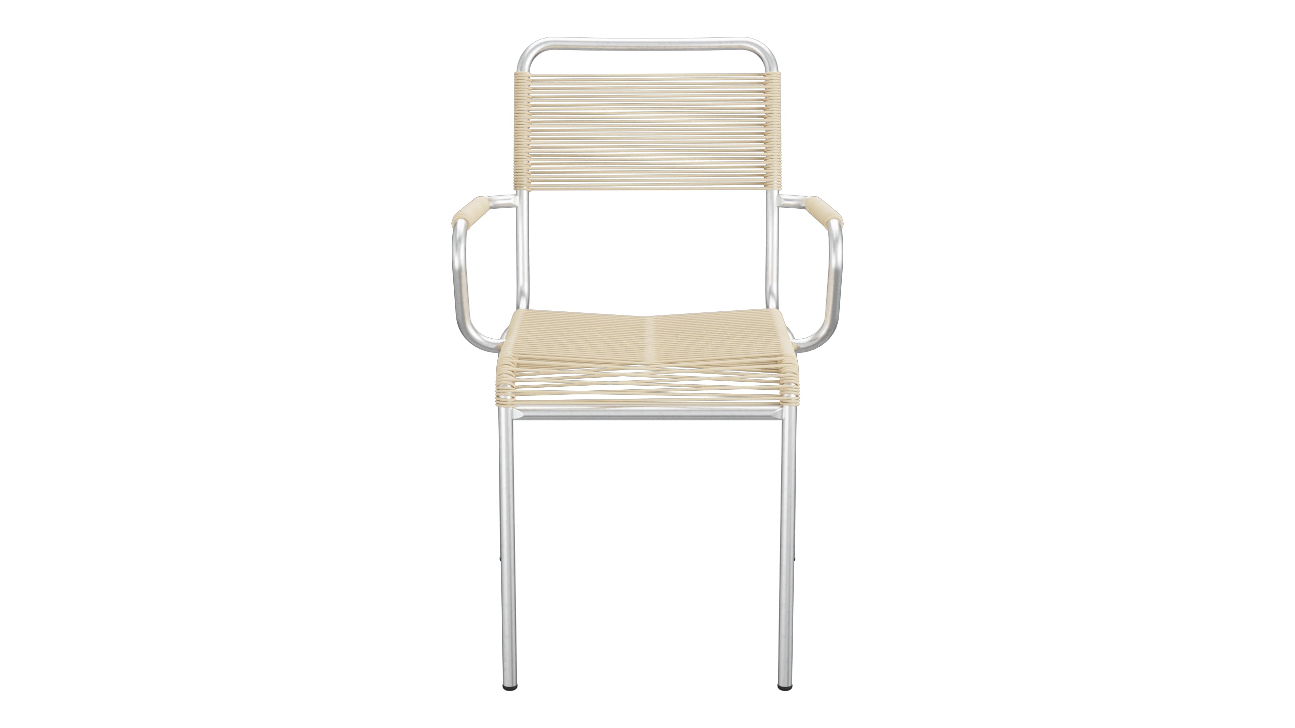 Rigi Spaghetti-Gartenstuhl mit Armlehne in Pastellbraun präsentiert im Onlineshop von KAQTU Design AG. Gartenstuhl mit Armlehnen ist von Schaffner
