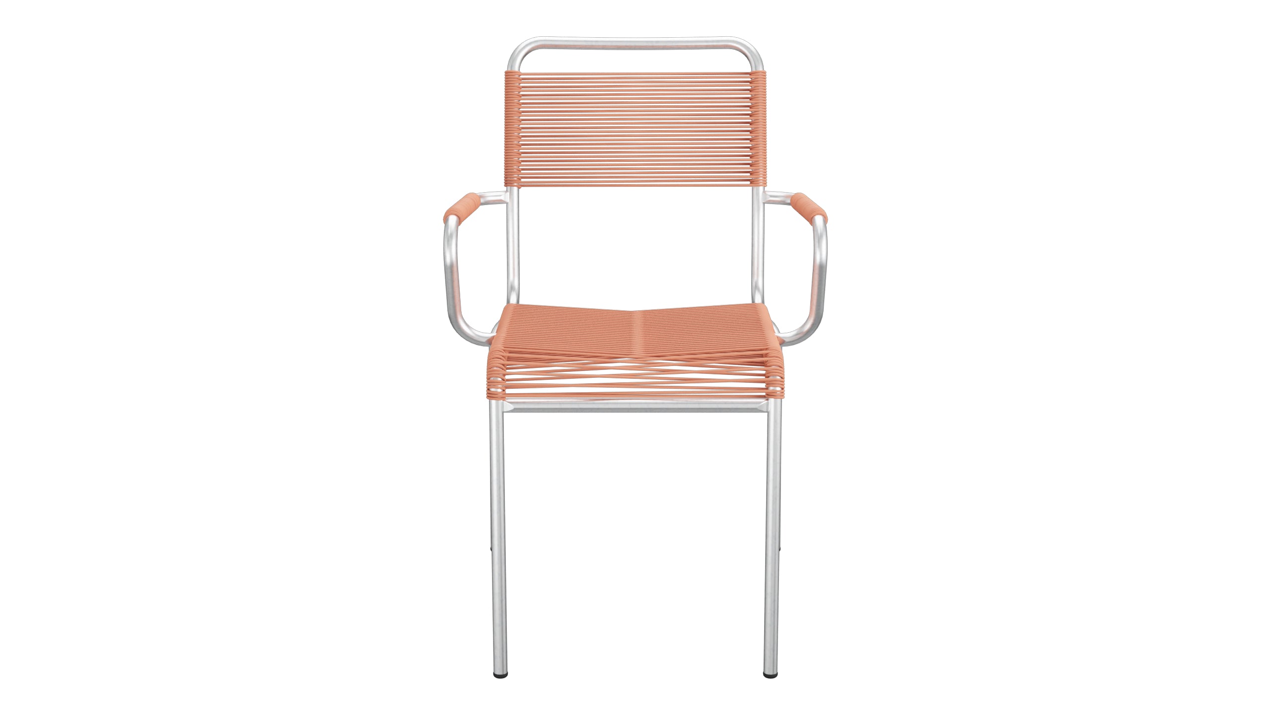 Rigi Spaghetti-Gartenstuhl mit Armlehne in Pastellterracotta präsentiert im Onlineshop von KAQTU Design AG. Gartenstuhl mit Armlehnen ist von Schaffner