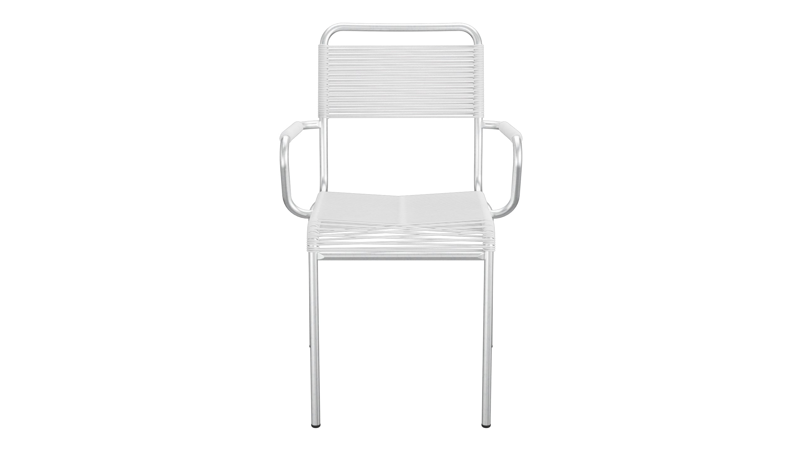 Rigi Spaghetti-Gartenstuhl mit Armlehne in Weiss präsentiert im Onlineshop von KAQTU Design AG. Gartenstuhl mit Armlehnen ist von Schaffner