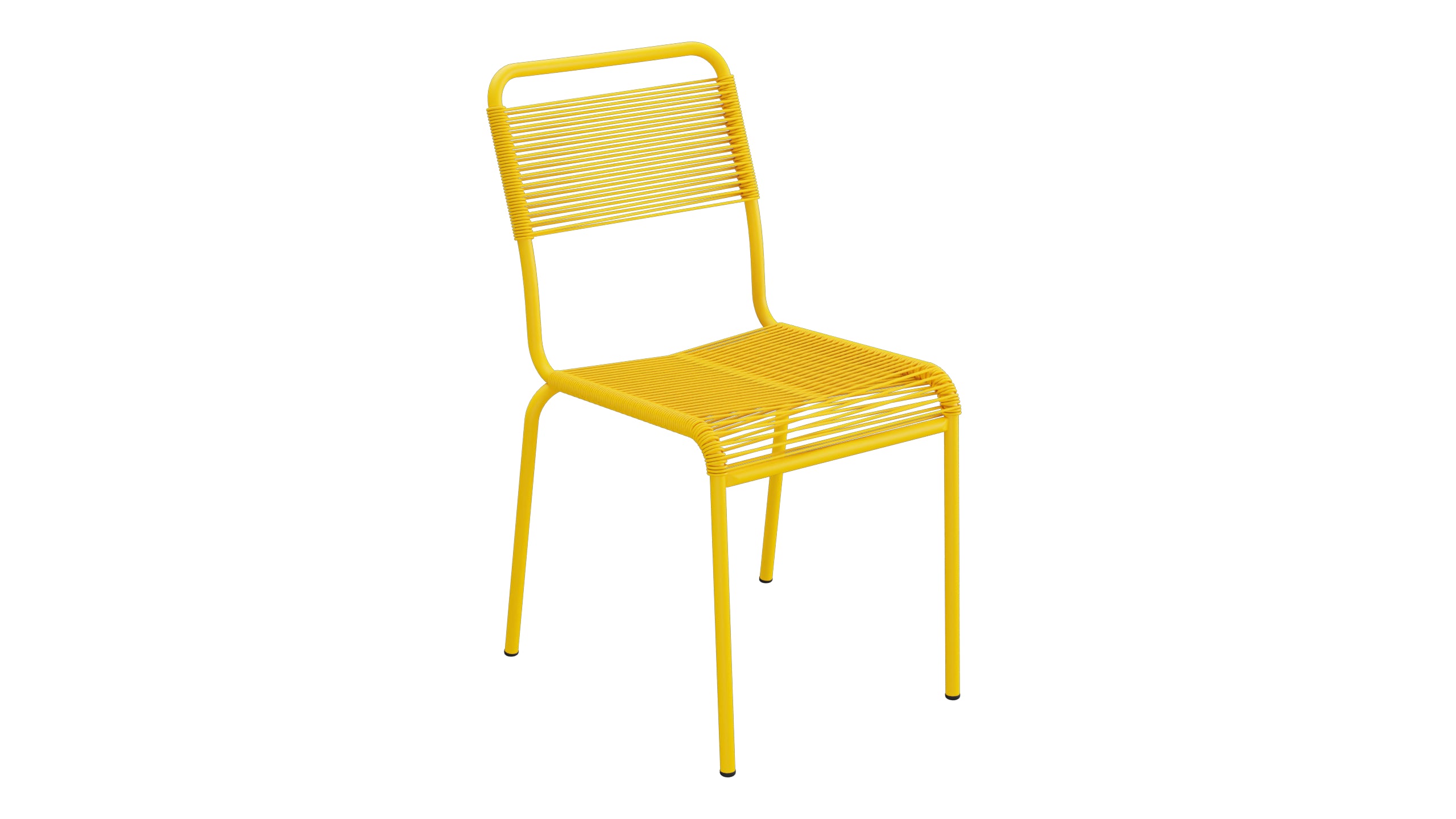 Rigi Spaghetti-Gartenstuhl ohne Armlehne in Gelb präsentiert im Onlineshop von KAQTU Design AG. Gartenstuhl ist von Schaffner