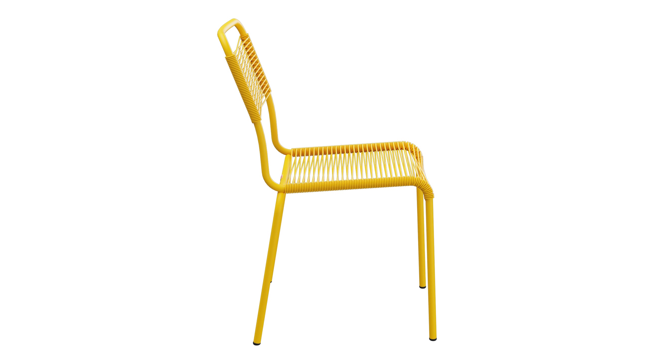 Rigi Spaghetti-Gartenstuhl ohne Armlehne in Gelb präsentiert im Onlineshop von KAQTU Design AG. Gartenstuhl ist von Schaffner