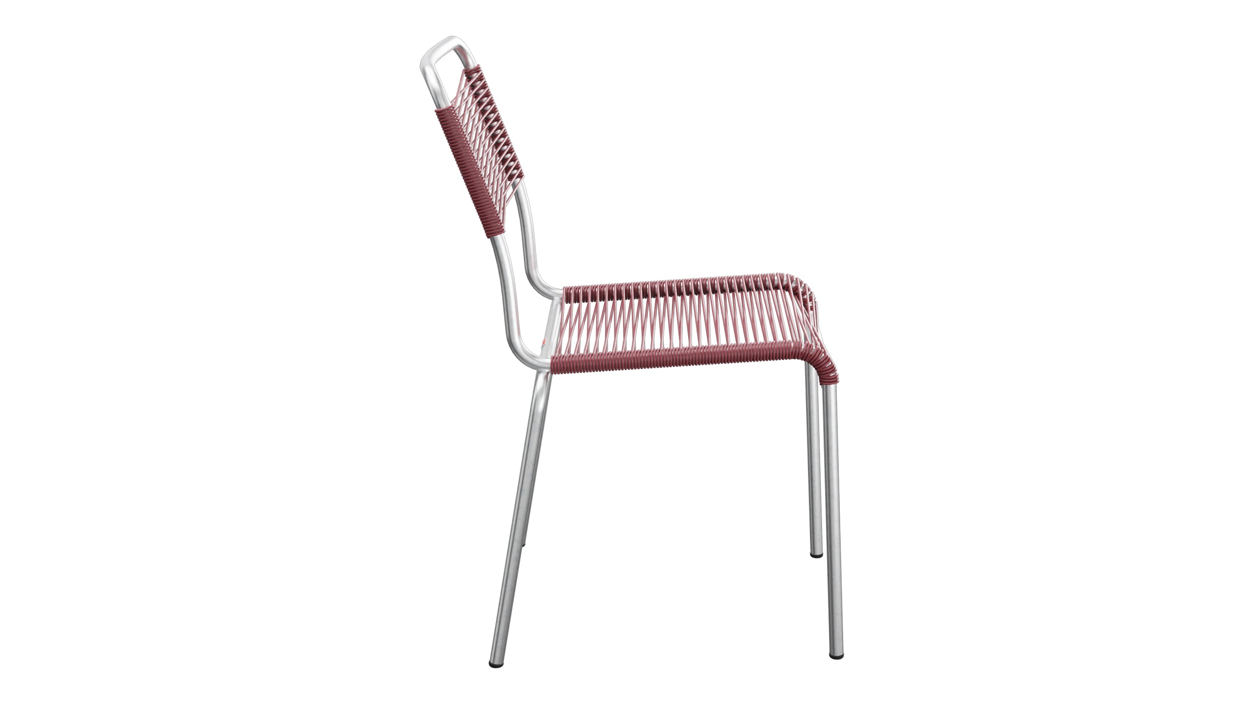 Rigi Spaghetti-Gartenstuhl ohne Armlehne in Bordeaux präsentiert im Onlineshop von KAQTU Design AG. Gartenstuhl ist von Schaffner