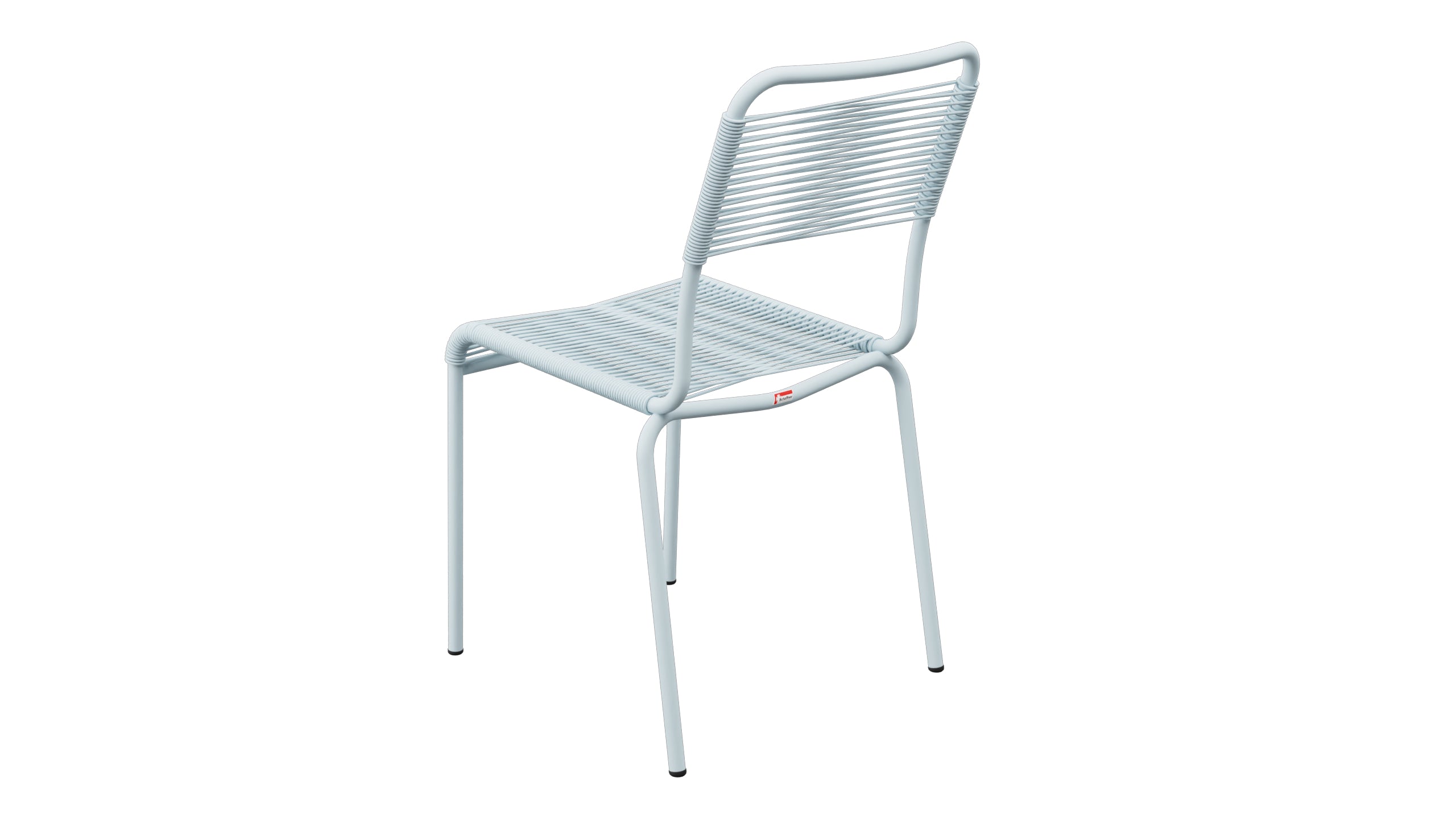 Rigi Spaghetti-Gartenstuhl ohne Armlehne in Pastellblau präsentiert im Onlineshop von KAQTU Design AG. Gartenstuhl ist von Schaffner