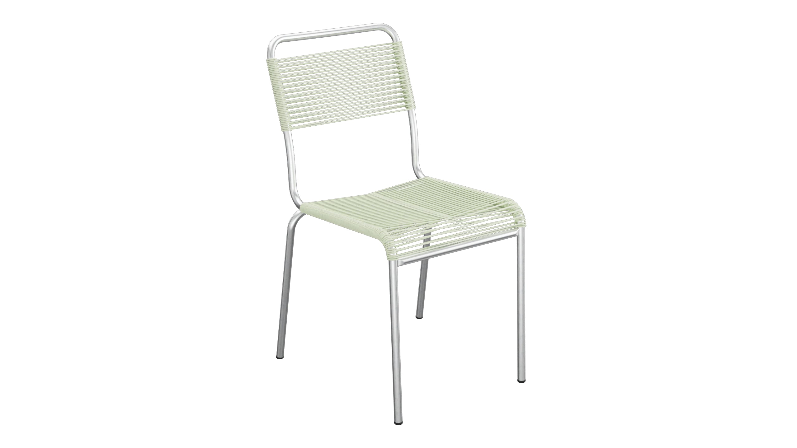 Rigi Spaghetti-Gartenstuhl ohne Armlehne in Pastellgrün präsentiert im Onlineshop von KAQTU Design AG. Gartenstuhl ist von Schaffner