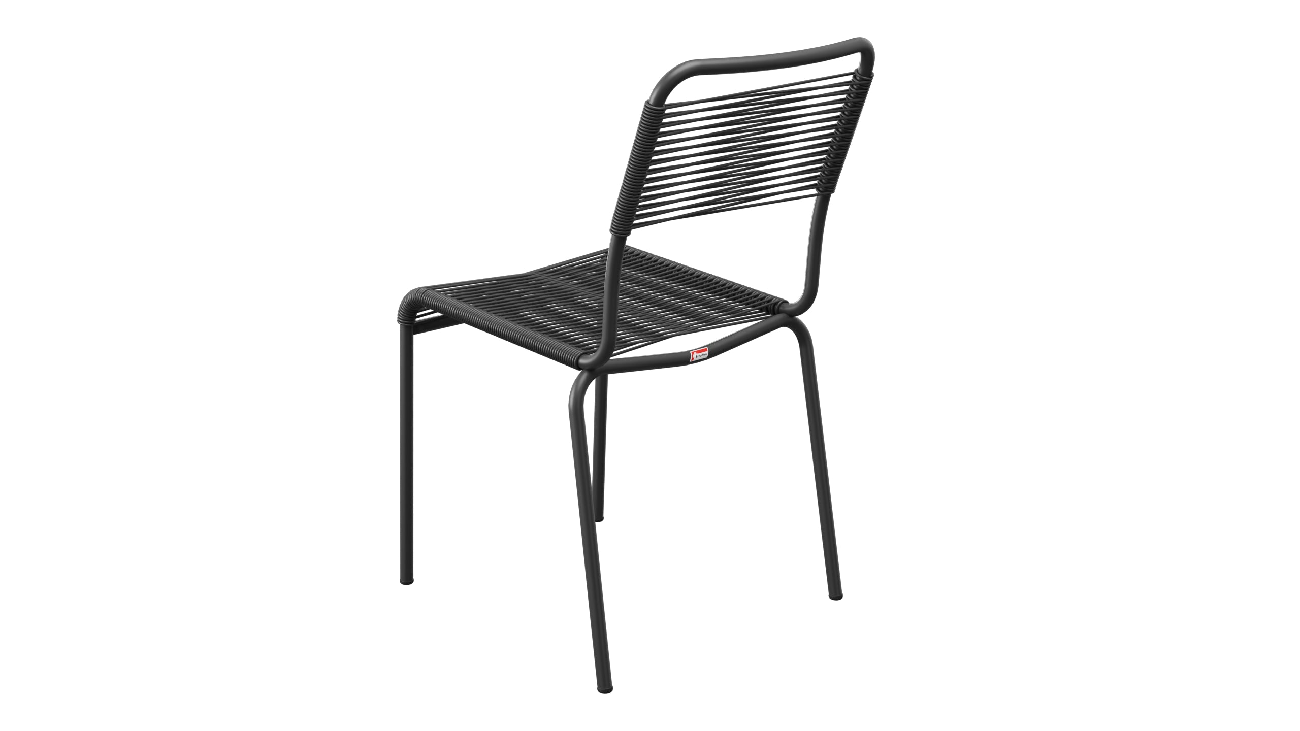 Rigi Spaghetti-Gartenstuhl ohne Armlehne in Anthrazit präsentiert im Onlineshop von KAQTU Design AG. Gartenstuhl ist von Schaffner