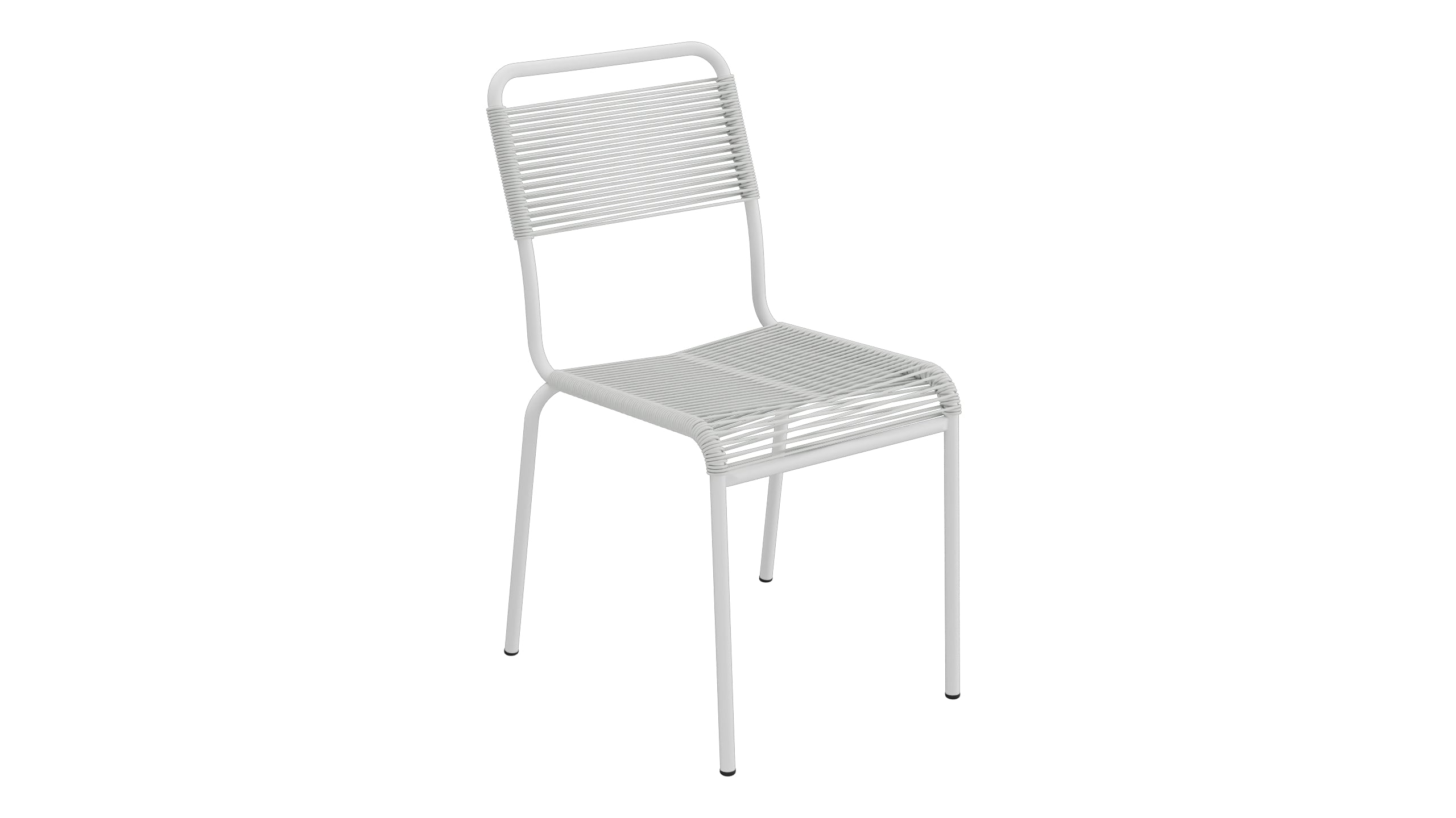 Rigi Spaghetti-Gartenstuhl ohne Armlehne in Alusilber präsentiert im Onlineshop von KAQTU Design AG. Gartenstuhl ist von Schaffner