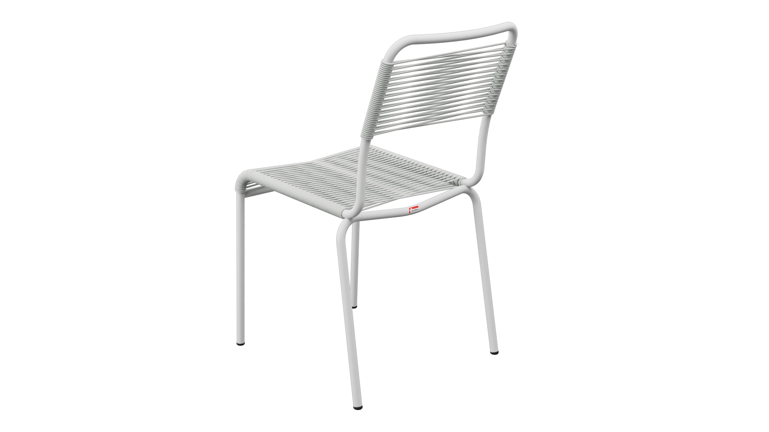 Rigi Spaghetti-Gartenstuhl ohne Armlehne in Alusilber präsentiert im Onlineshop von KAQTU Design AG. Gartenstuhl ist von Schaffner