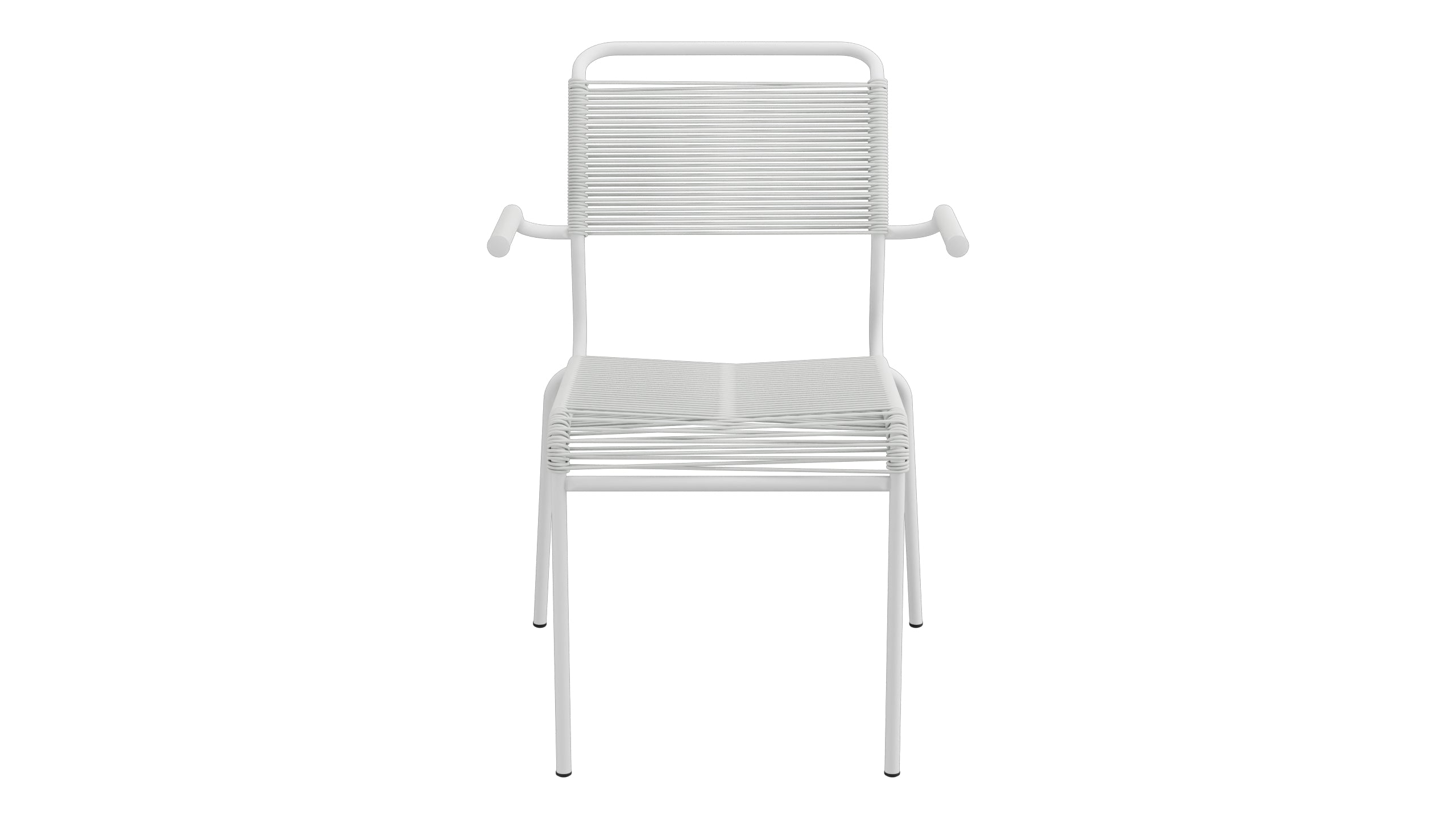 Säntis Spaghetti-Gartenstuhl mit Armlehne in Alusilber präsentiert im Onlineshop von KAQTU Design AG. Gartenstuhl mit Armlehnen ist von Schaffner