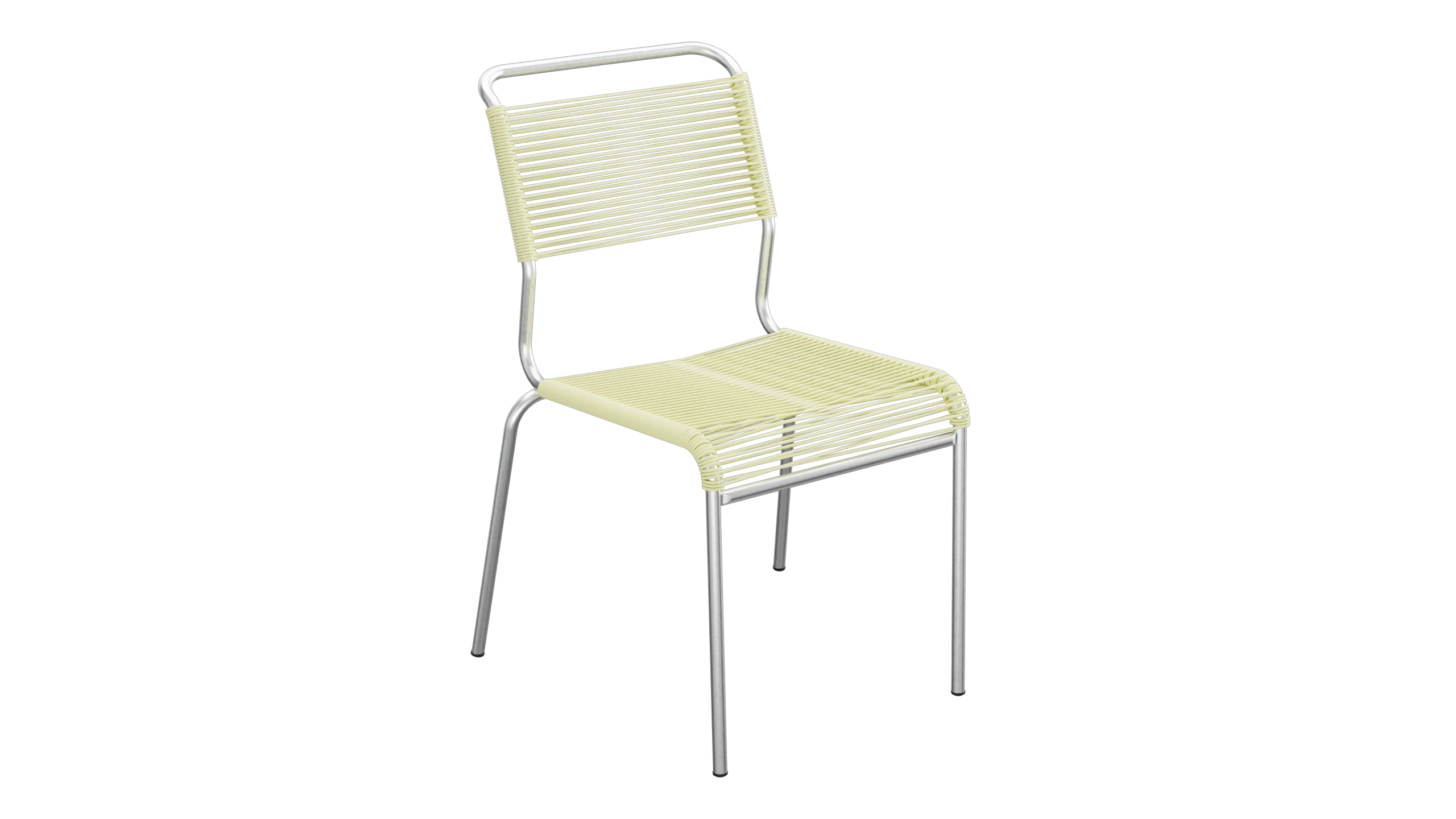 Säntis Spaghetti-Gartenstuhl ohne Armlehne in Buchsbaumgelb präsentiert im Onlineshop von KAQTU Design AG. Gartenstuhl ist von Schaffner