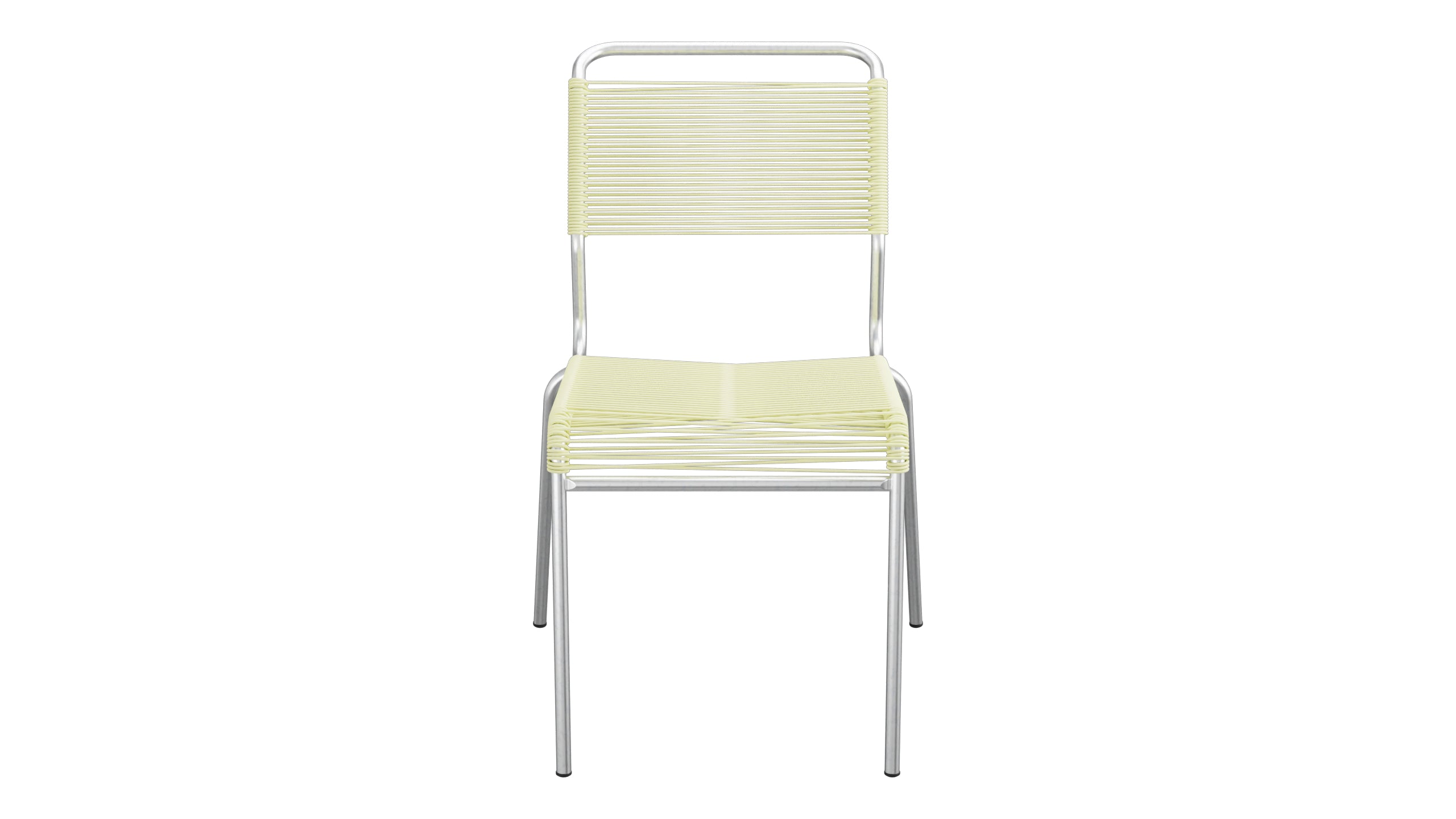 Säntis Spaghetti-Gartenstuhl ohne Armlehne in Buchsbaumgelb präsentiert im Onlineshop von KAQTU Design AG. Gartenstuhl ist von Schaffner