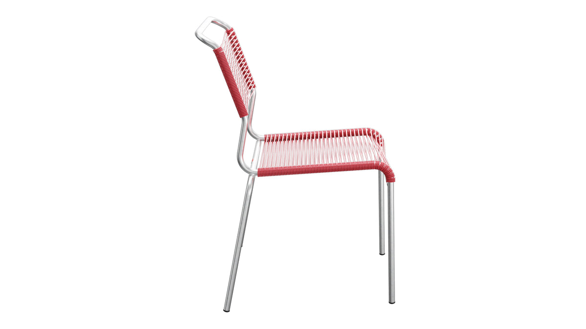Säntis Spaghetti-Gartenstuhl ohne Armlehne in Ahornrot präsentiert im Onlineshop von KAQTU Design AG. Gartenstuhl ist von Schaffner