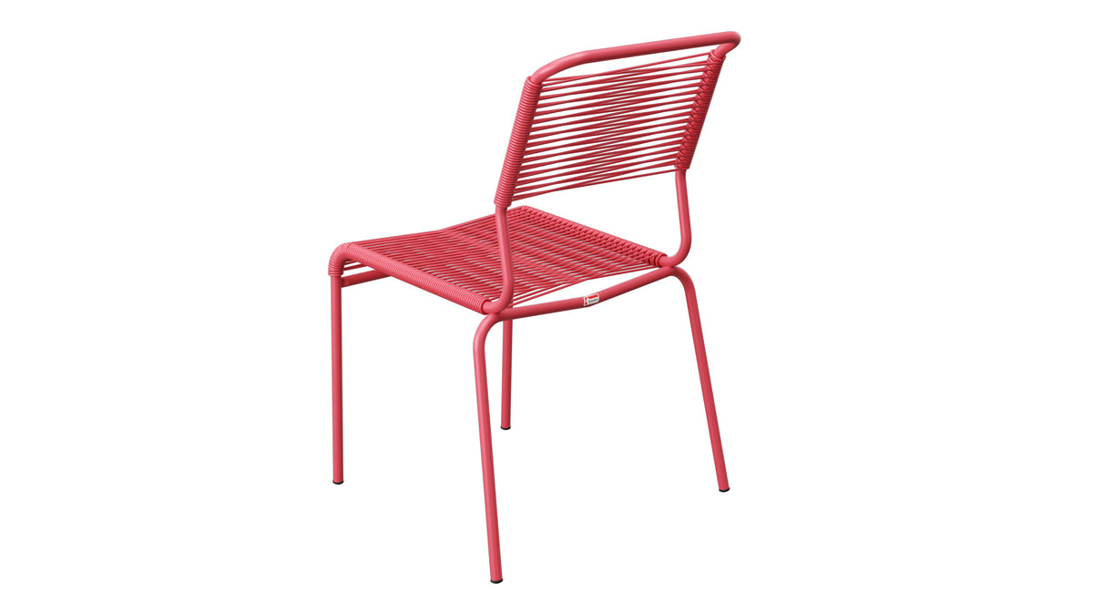 Säntis Spaghetti-Gartenstuhl ohne Armlehne in Ahornrot präsentiert im Onlineshop von KAQTU Design AG. Gartenstuhl ist von Schaffner