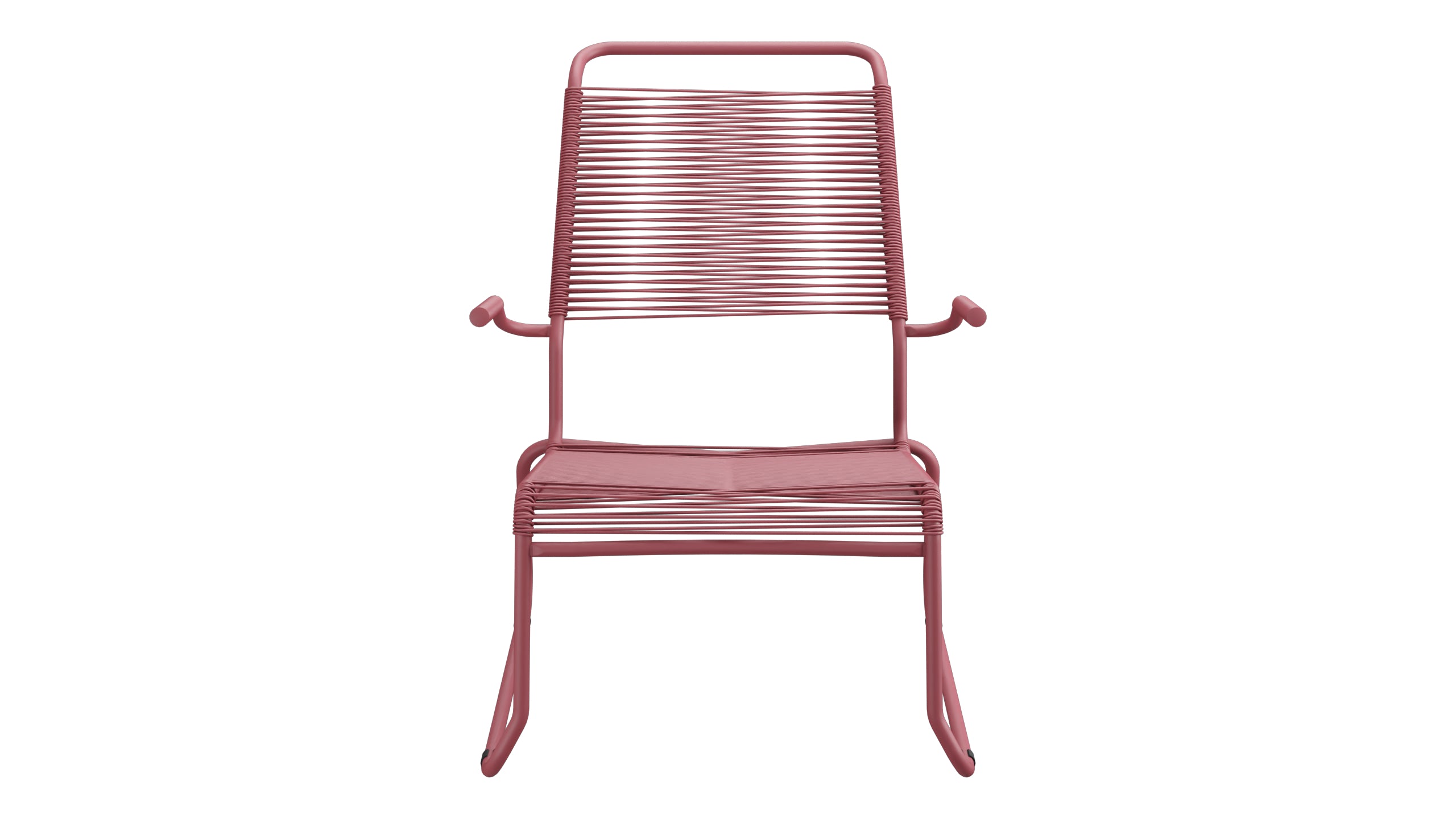 Säntis Spaghetti-Lounger mit Armlehne Hochlehner Kufen in Bordeaux präsentiert im Onlineshop von KAQTU Design AG. Outdoor-Sessel mit Armlehnen ist von Schaffner