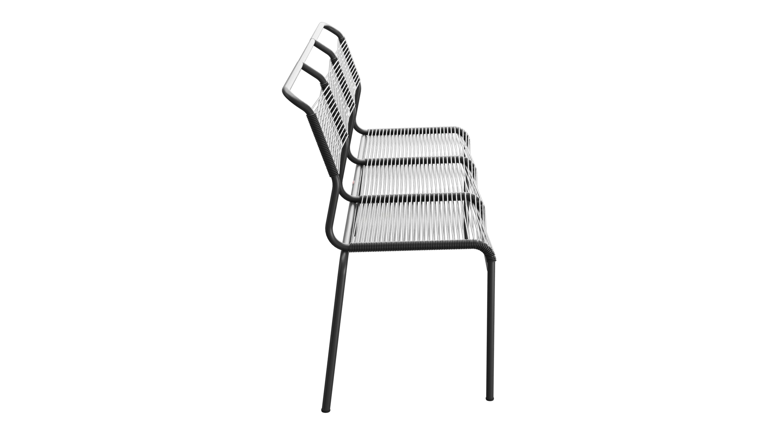 Säntis Spaghetti-3er-Gartenbank ohne Armlehne in Anthrazit präsentiert im Onlineshop von KAQTU Design AG. Gartenbank ist von Schaffner
