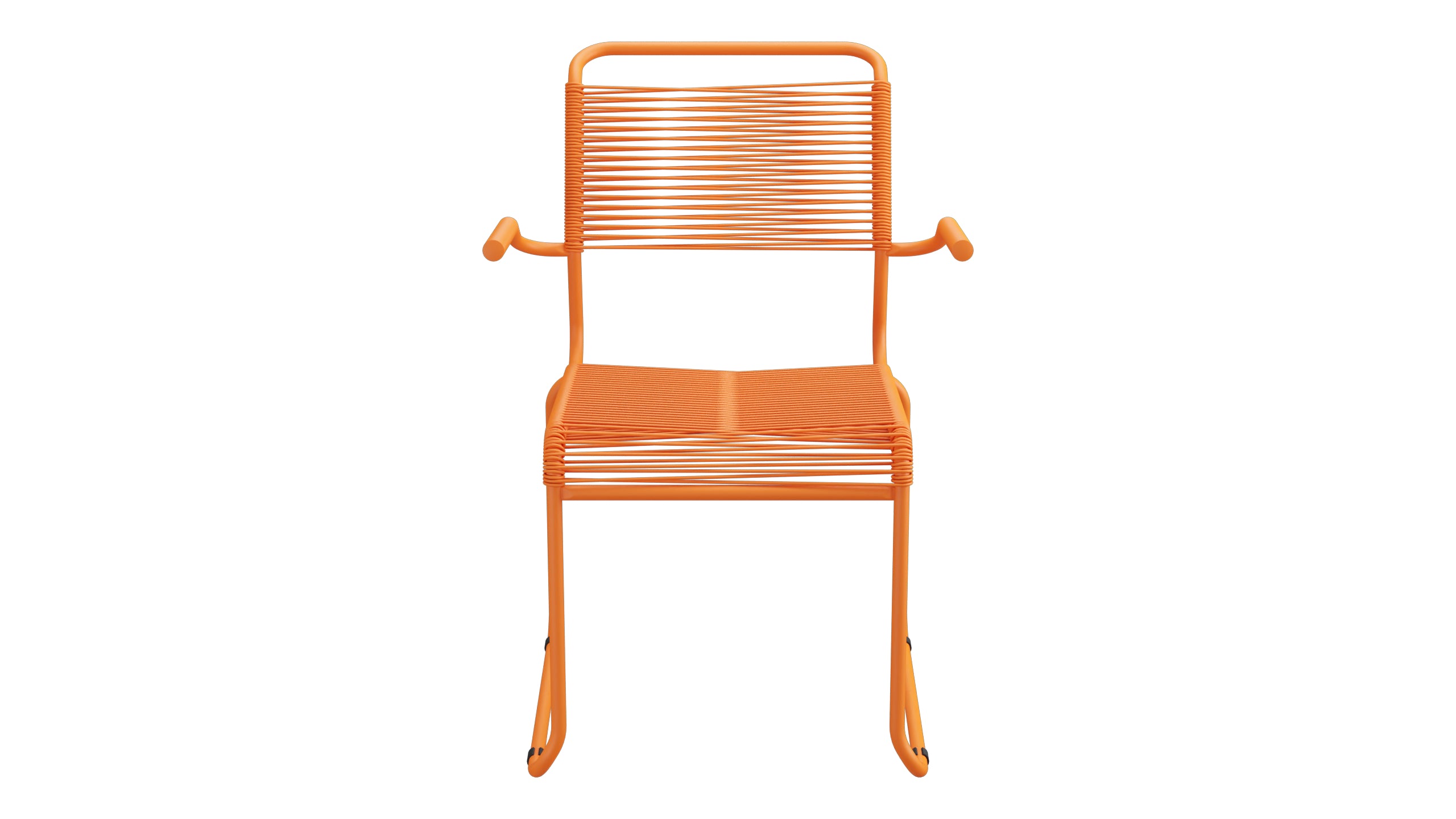 Säntis Spaghetti-Gartenstuhl mit Armlehne Kufen in Orange präsentiert im Onlineshop von KAQTU Design AG. Gartenstuhl mit Armlehnen ist von Schaffner