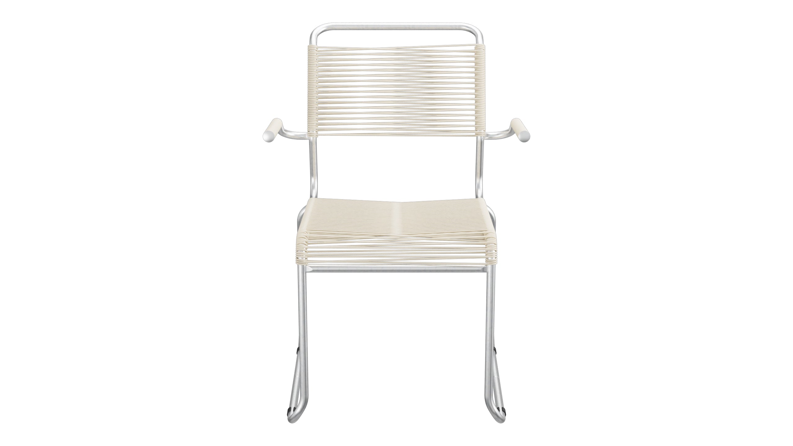 Säntis Spaghetti-Gartenstuhl mit Armlehne Kufen in Pastellsand präsentiert im Onlineshop von KAQTU Design AG. Gartenstuhl mit Armlehnen ist von Schaffner