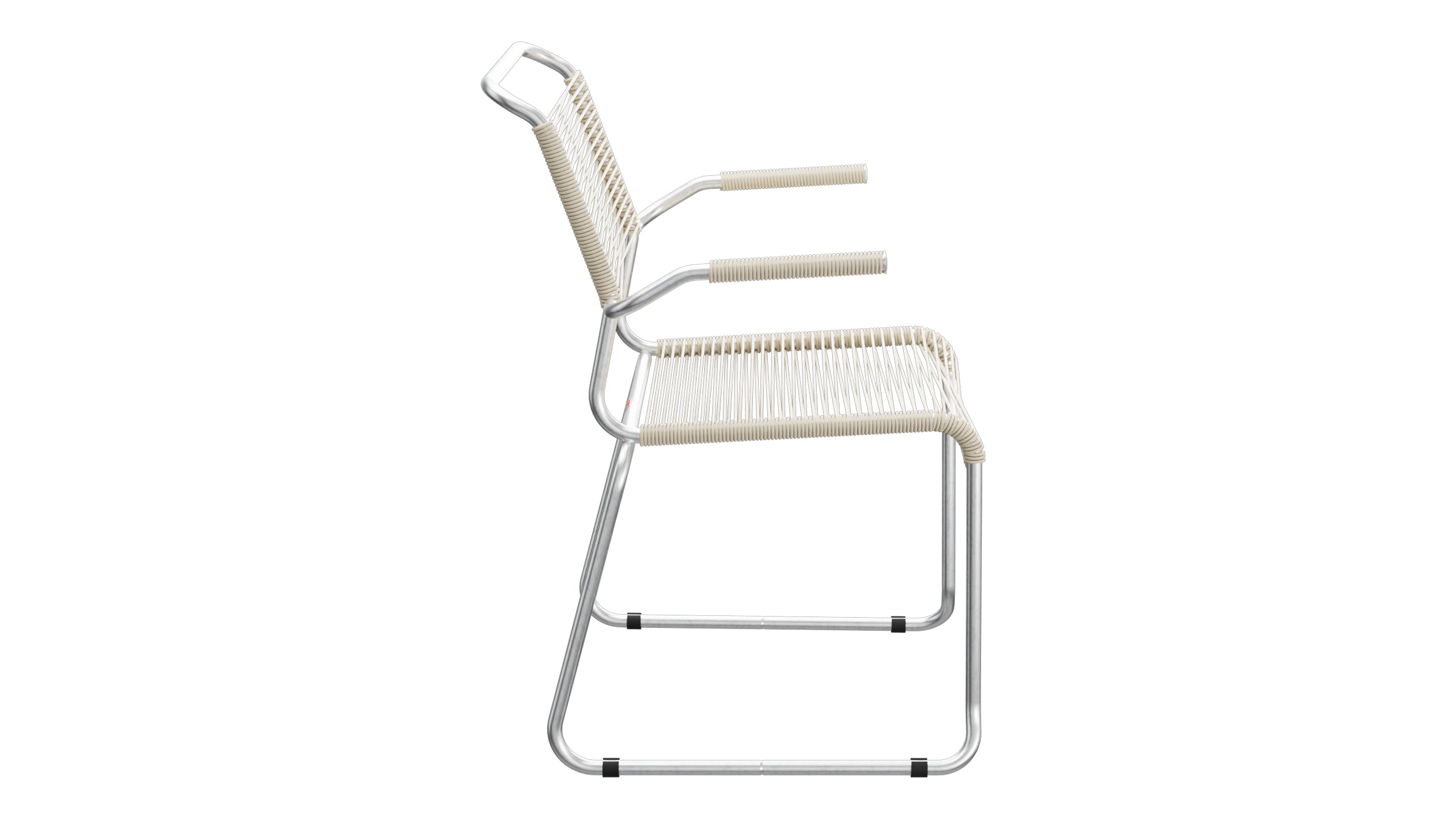 Säntis Spaghetti-Gartenstuhl mit Armlehne Kufen in Pastellsand präsentiert im Onlineshop von KAQTU Design AG. Gartenstuhl mit Armlehnen ist von Schaffner