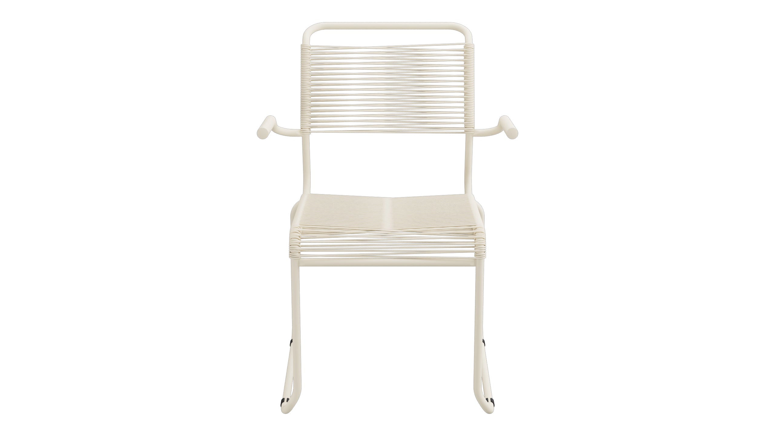 Säntis Spaghetti-Gartenstuhl mit Armlehne Kufen in Pastellsand präsentiert im Onlineshop von KAQTU Design AG. Gartenstuhl mit Armlehnen ist von Schaffner